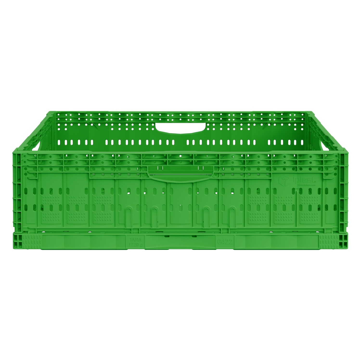Складной ящик FC-6418 600х400х180 мм iPlast салатовый перфорированный