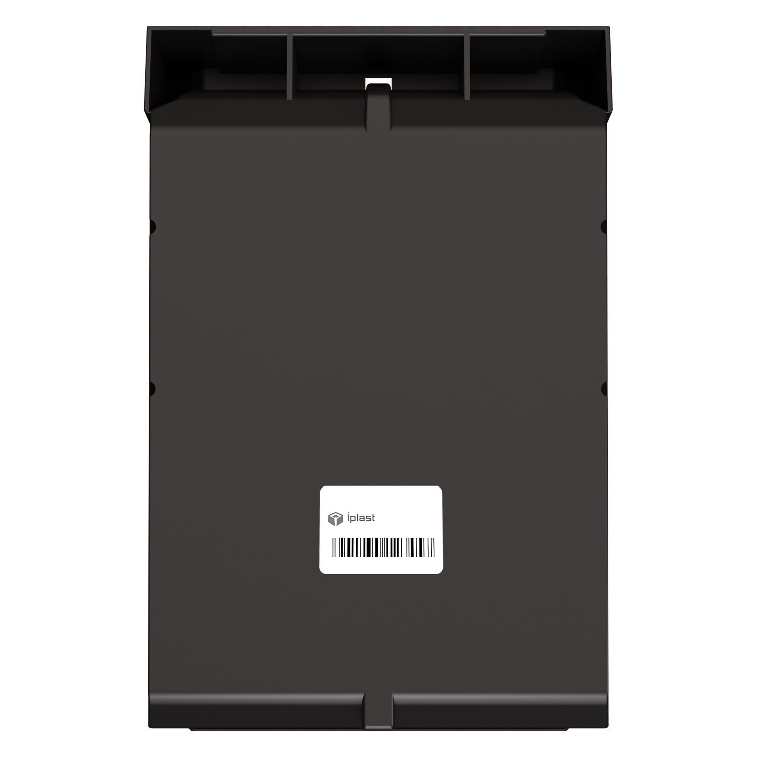 Складской лоток Logic Store 350х225х150 мм iPlast чёрный ЭКО с отверстиями для продольной перегород. и наклейкой