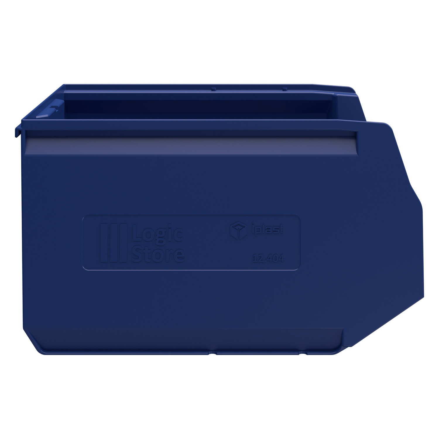 Складской лоток Logic Store 350x225x200 мм iPlast синий индиго с отверстиями для продольной перегородки