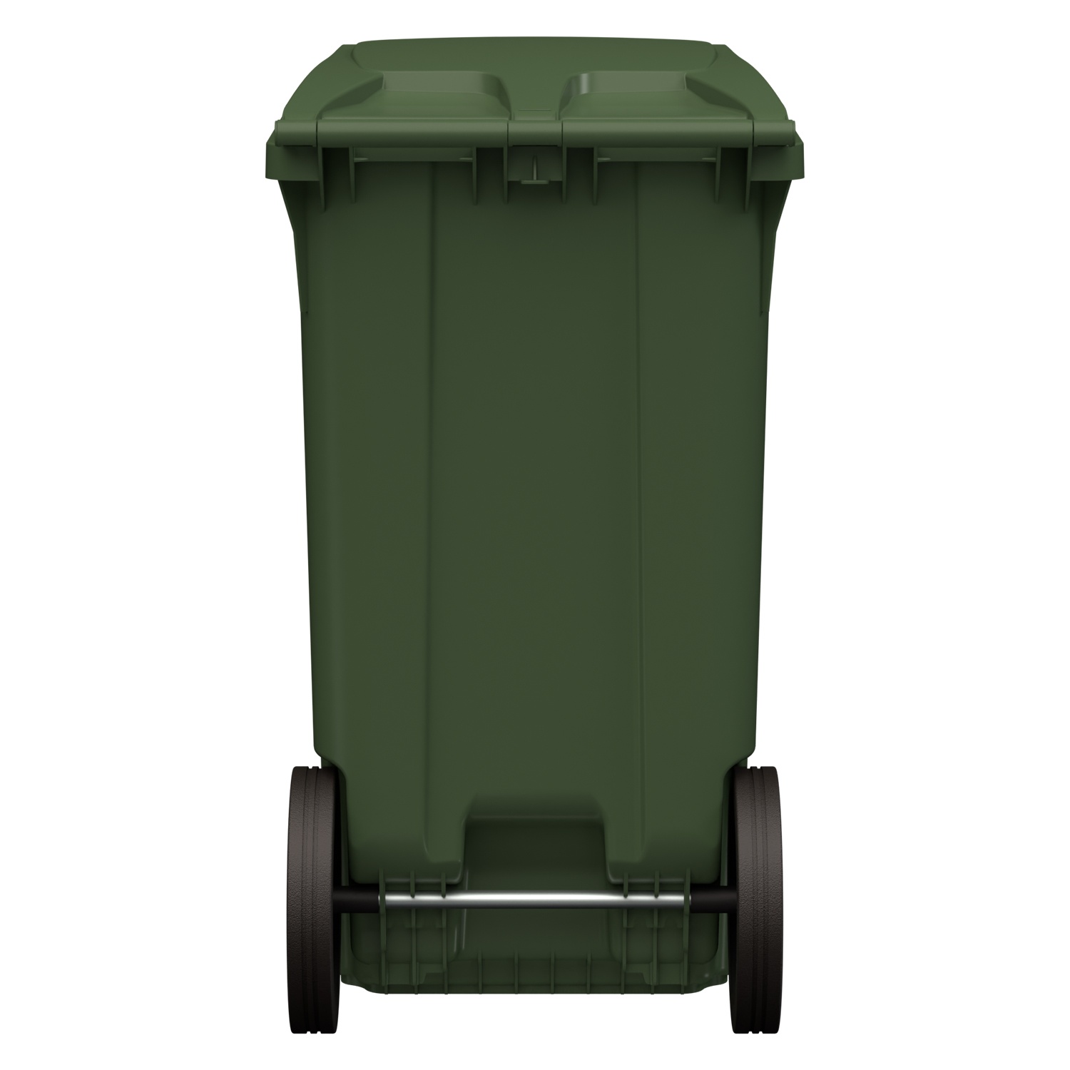 Мусорный контейнер 360 л iPlast зелёный 2-колёсный (д. 300 мм) с зелёной крышкой