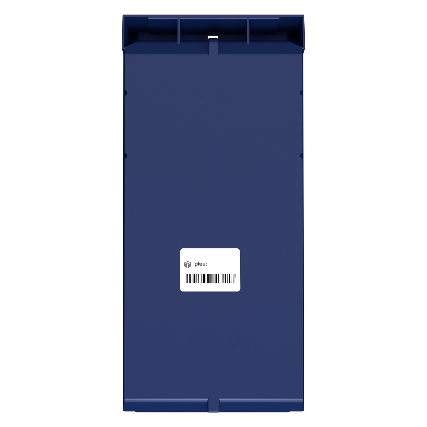 Складской лоток Logic Store 500х225х150 мм iPlast синий индиго с отверстиями для перегородок и наклейкой сбоку
