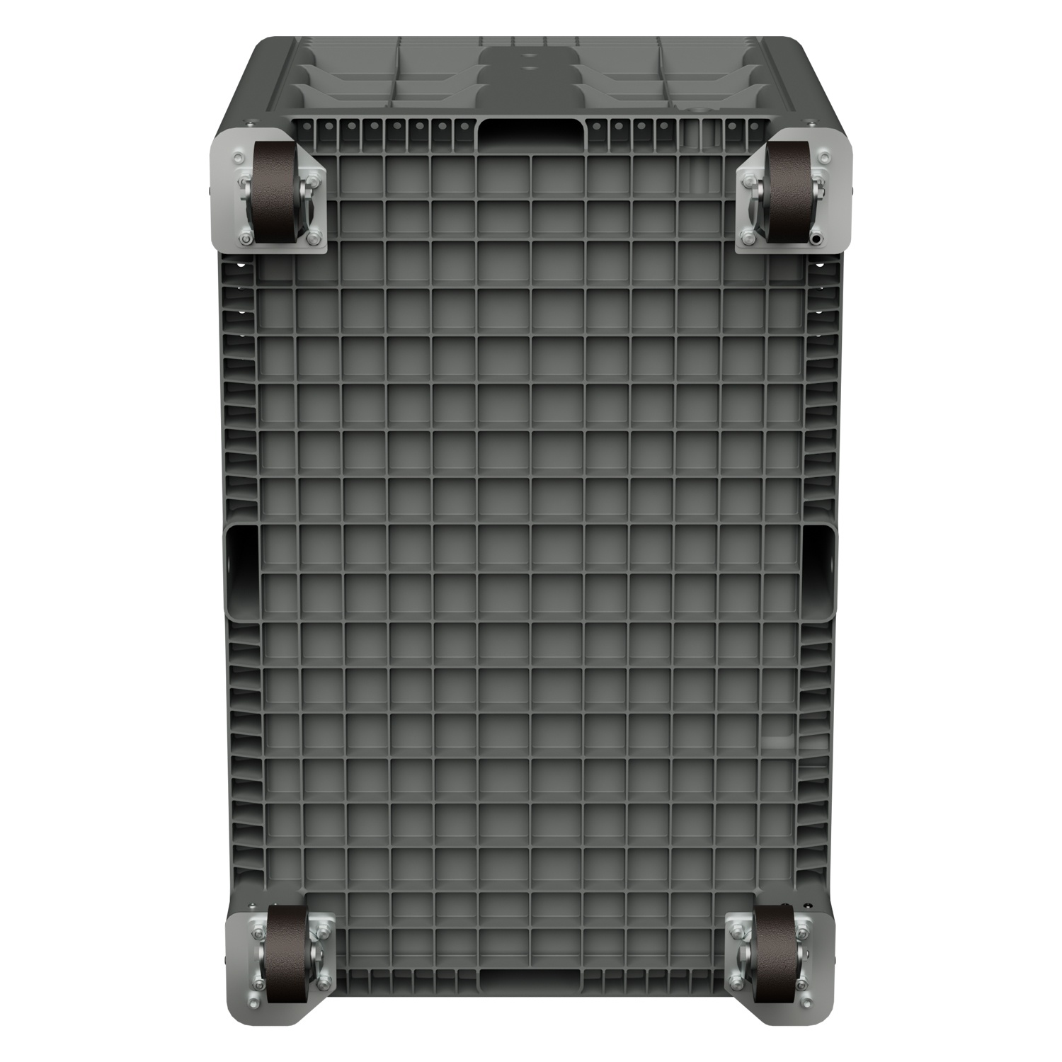 Большой контейнер 1200x800x920 мм iPlast iBOX светло-серый со сплошными стенками и дном, на колёсах