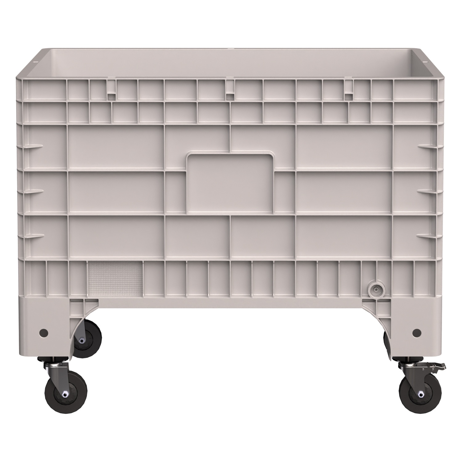 Большой контейнер 1020x640x810 мм iPlast iBOX светло-серый со сплошными стенками и дном, на колёсах