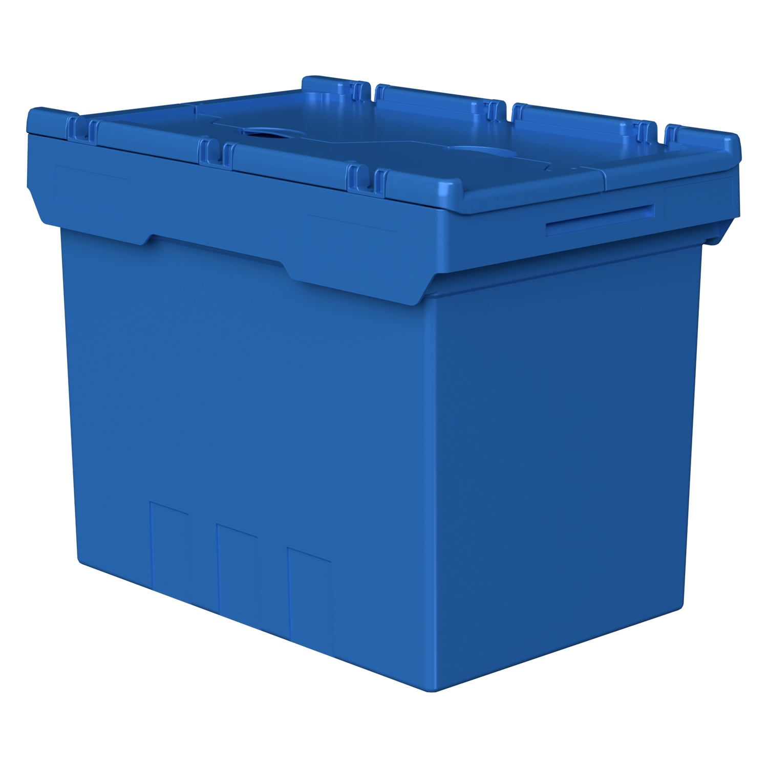 Вкладываемый контейнер INSTORE KV-6442 600х400х420 мм iPlast голубой со сплошным дном и распашной крышкой