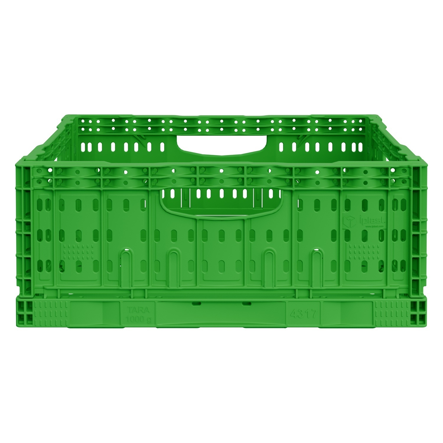 Складной ящик FC-4317 400х300х170 мм iPlast салатовый перфорированный