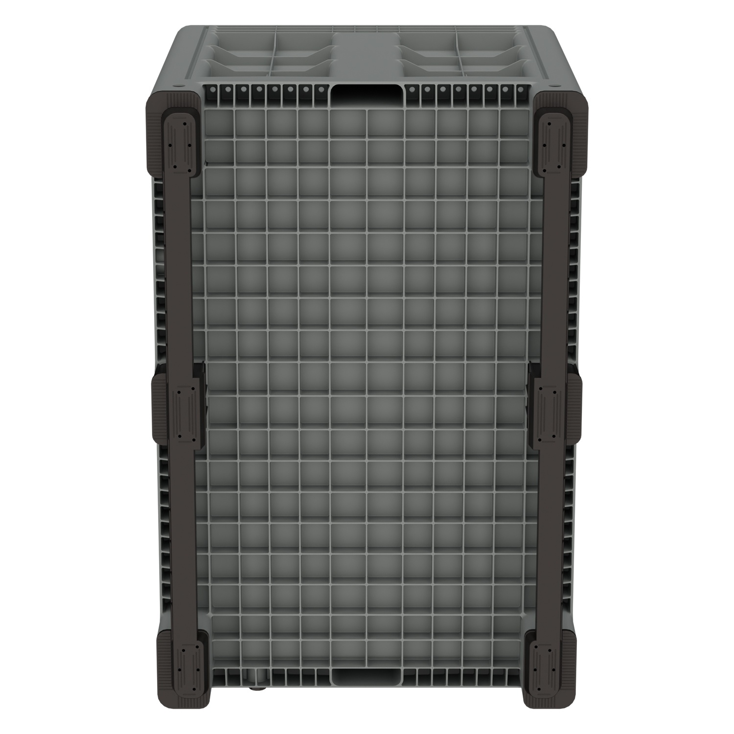 Большой контейнер 1200х800х800 мм iPlast iBOX светло-серый со сплош. стенками, дном на полозьях с пробкой 2 дюйма