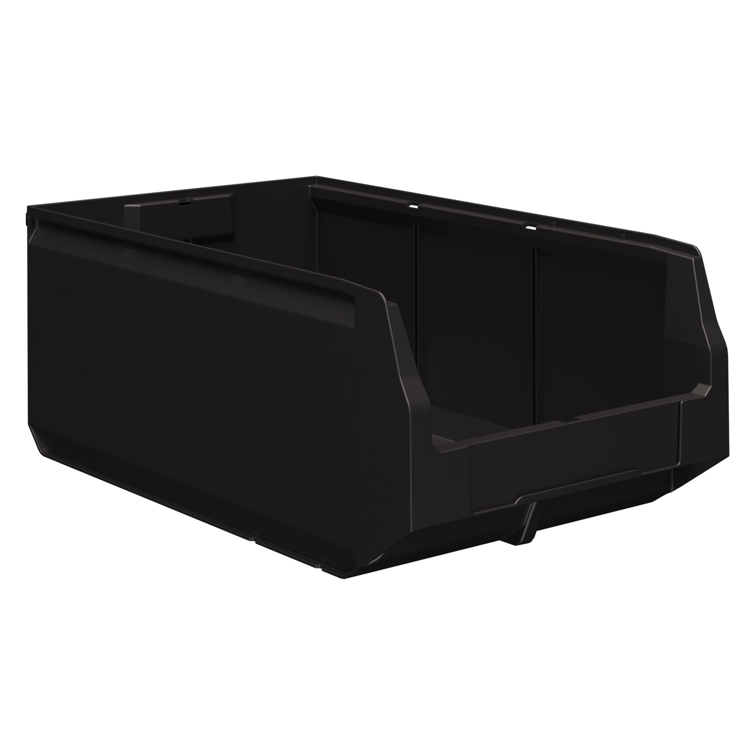 Складской лоток Logic Store 500х300х200 мм iPlast чёрный ЭКО с отверстиями для перегородок N2 (12.406.2)