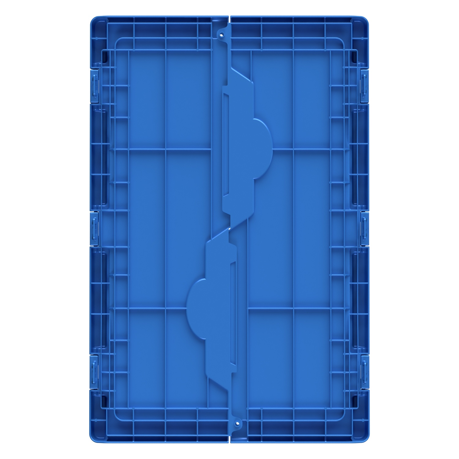 Крышка пластиковая LF-64 610х410 мм iPlast голубая распашная c осями для контейнера KV-6417, 6422, 6427