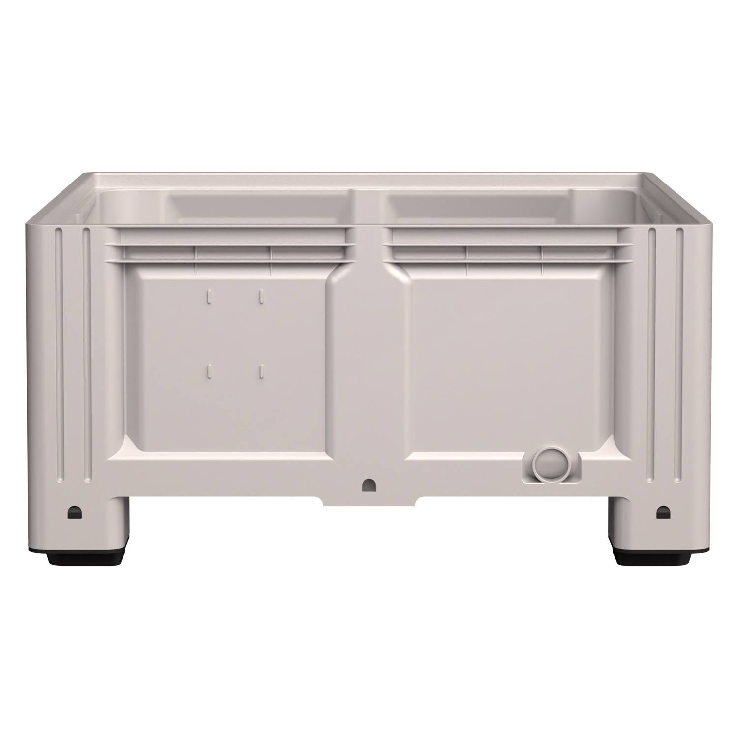 Большой контейнер 1130x1130x580 мм iPlast iBOX светло-серый со сплошными стенками и дном, на ножках