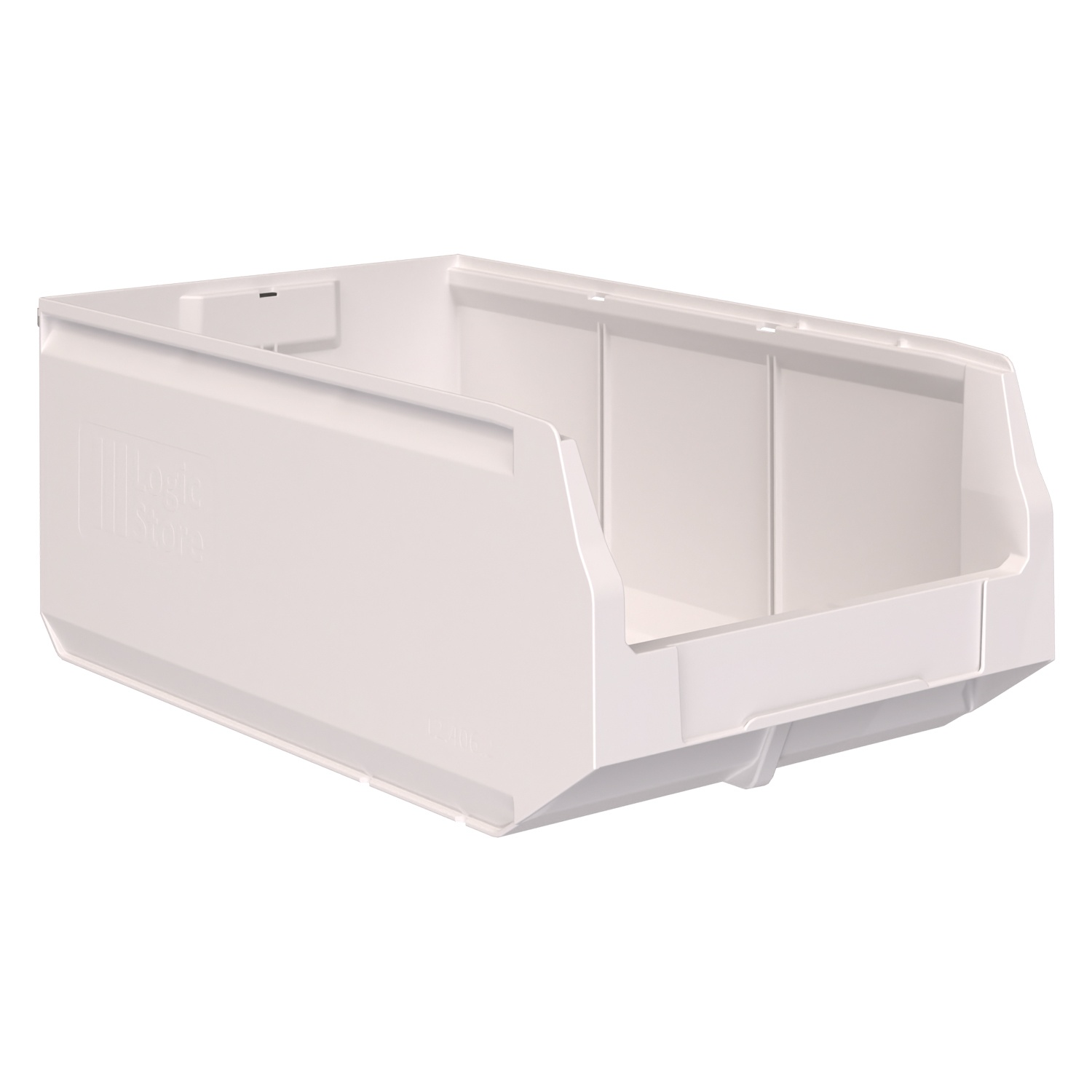 Складской лоток Logic Store 500x300x200 мм iPlast белый с отверстиями для перегородок
