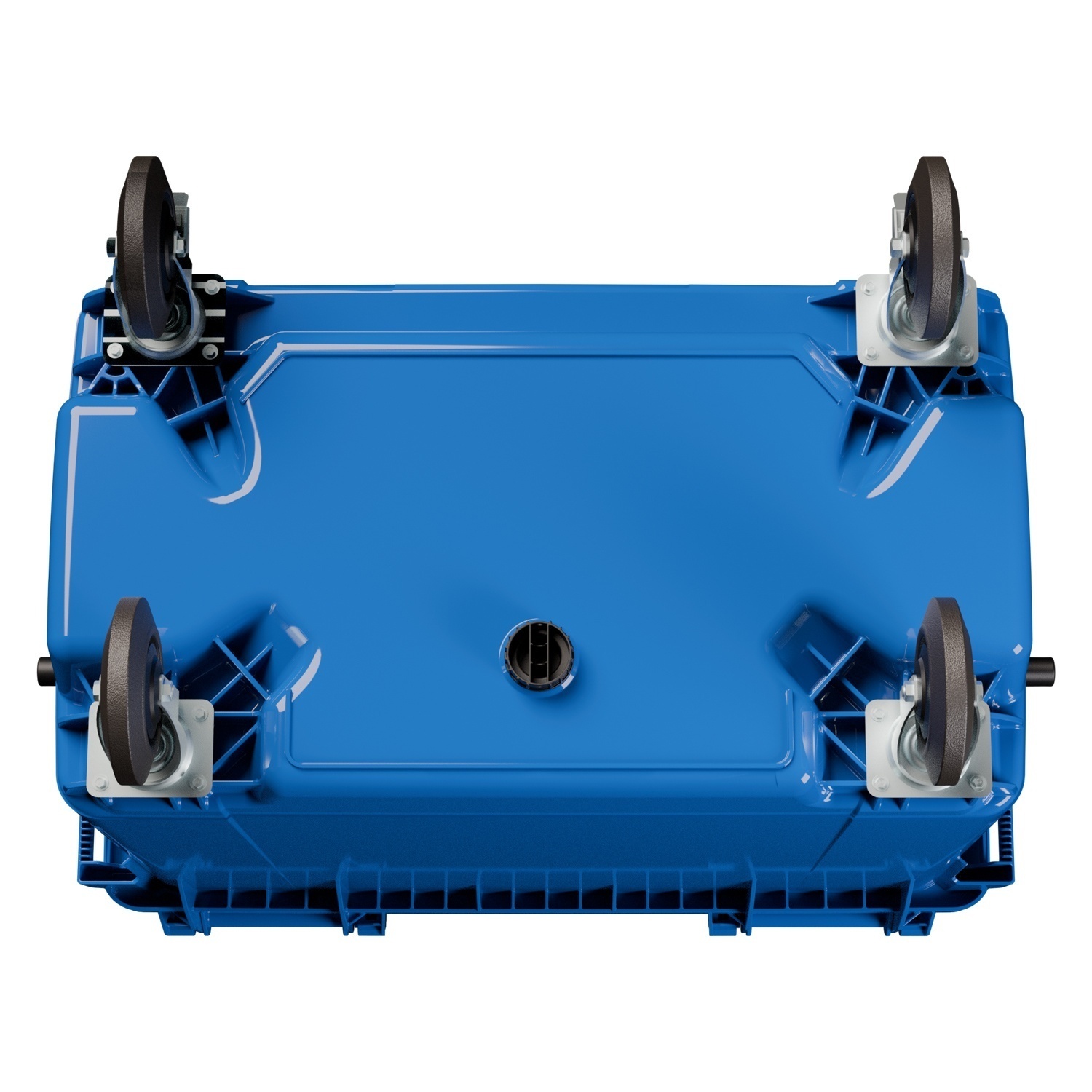 Мусорный контейнер 660 л iPlast синий 4-колёсный с синей крышкой