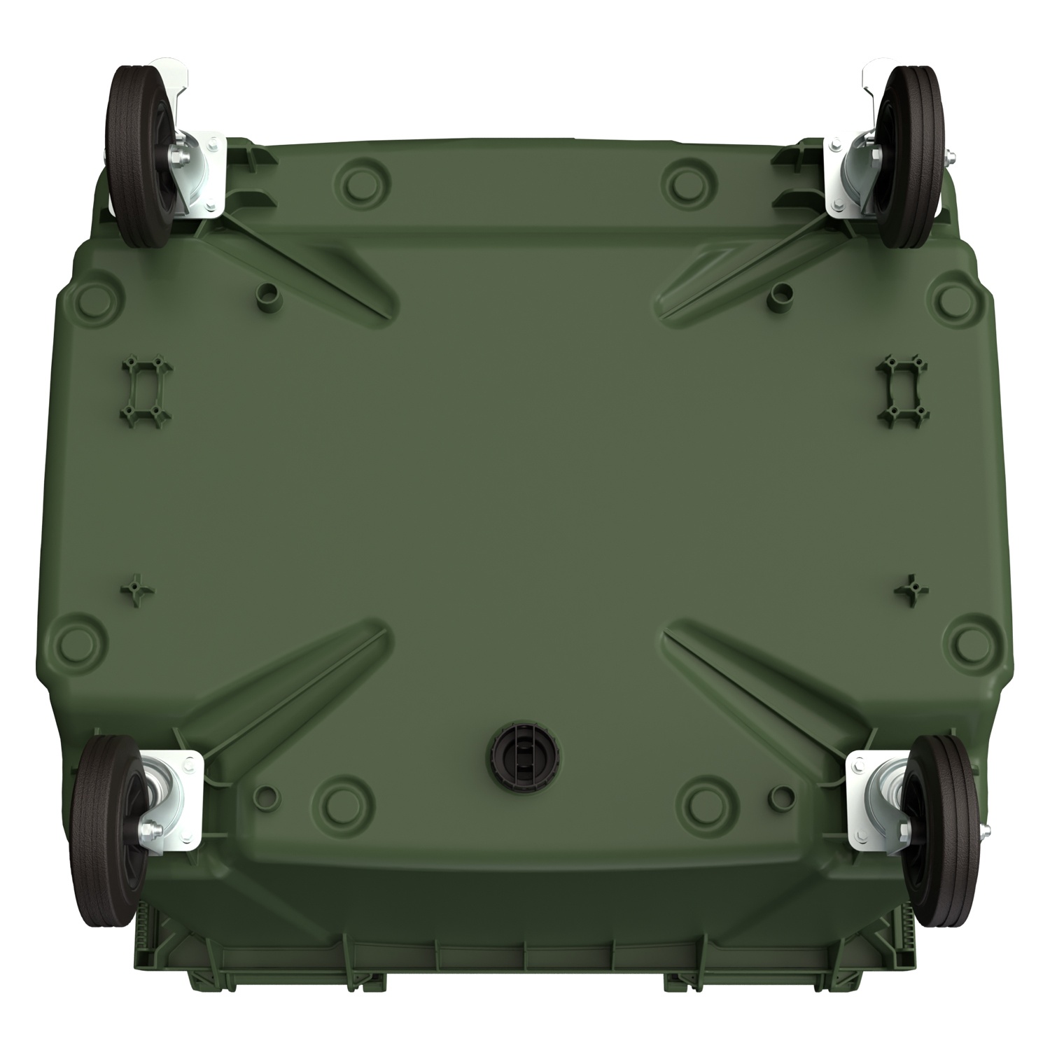 Мусорный контейнер 1100 л iPlast зелёный 4-колёсный с зелёной крышкой N2 (20.807.2)