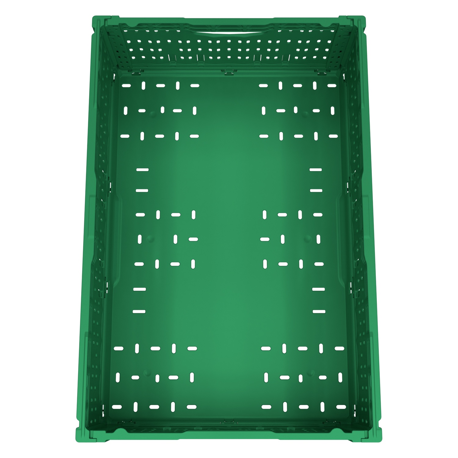 Складной ящик FC-6418 600х400х180 мм iPlast зелёный перфорированный