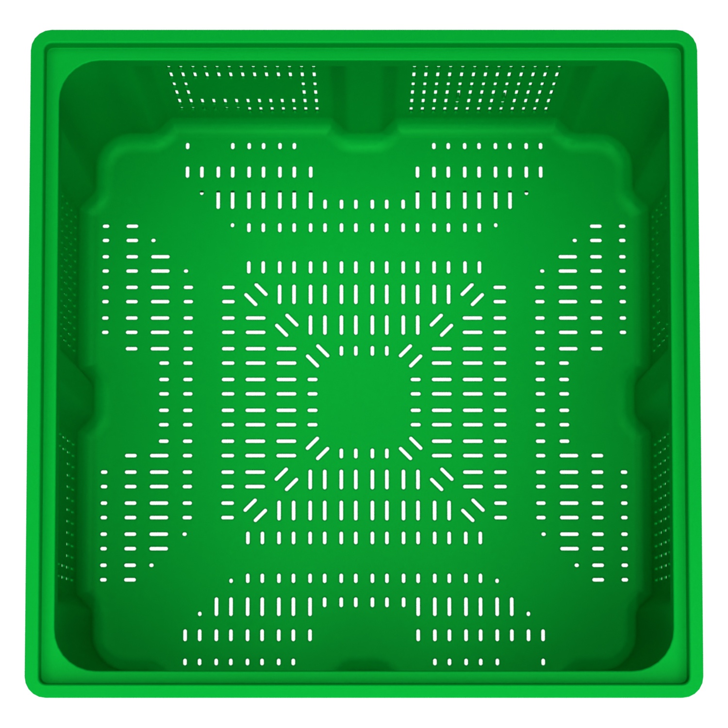 Большой контейнер 1130x1130x760 мм iPlast iBOX салатовый c перфорированными стенками и дном, на ножках