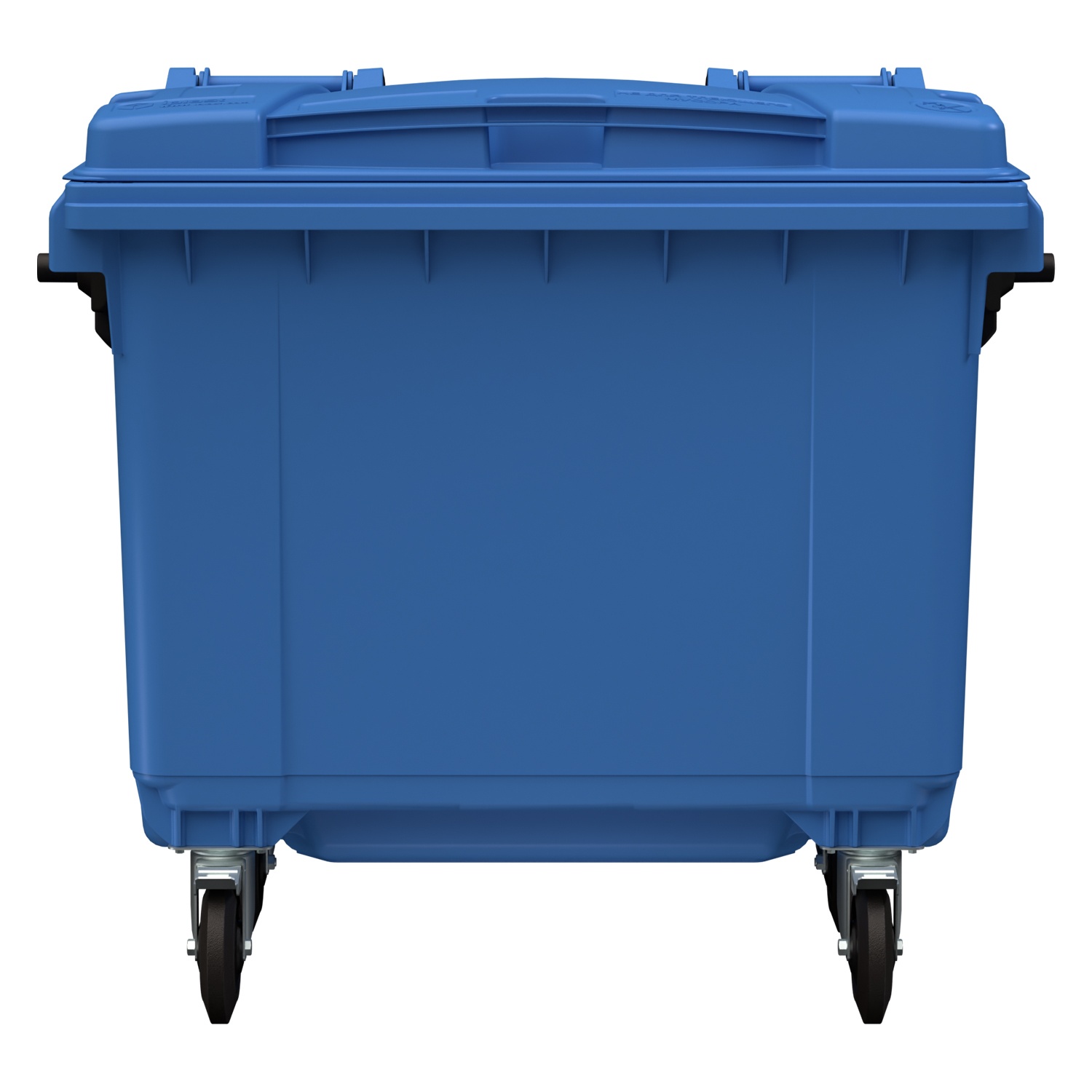 Мусорный контейнер 660 л iPlast синий 4-колёсный с синей крышкой