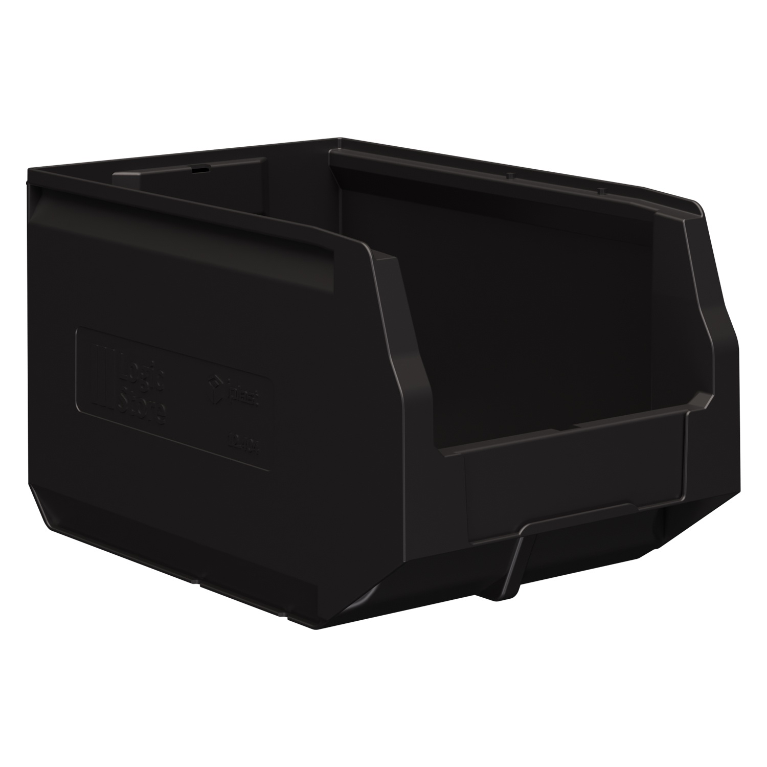 Складской лоток Logic Store 350x225x200 мм iPlast чёрный ЭКО с отверстиями для продольной перегородки
