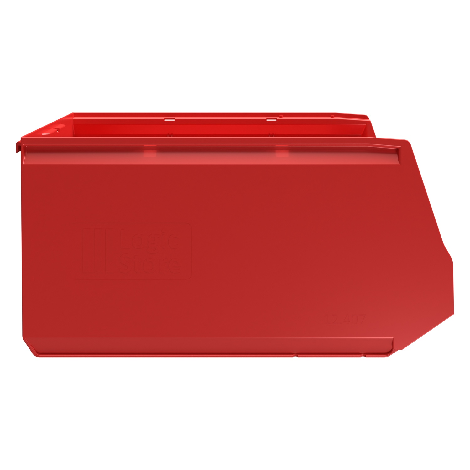 Складской лоток Logic Store 500х300х250 мм iPlast красный с отверстиями для перегородок N1 (12.407.1)