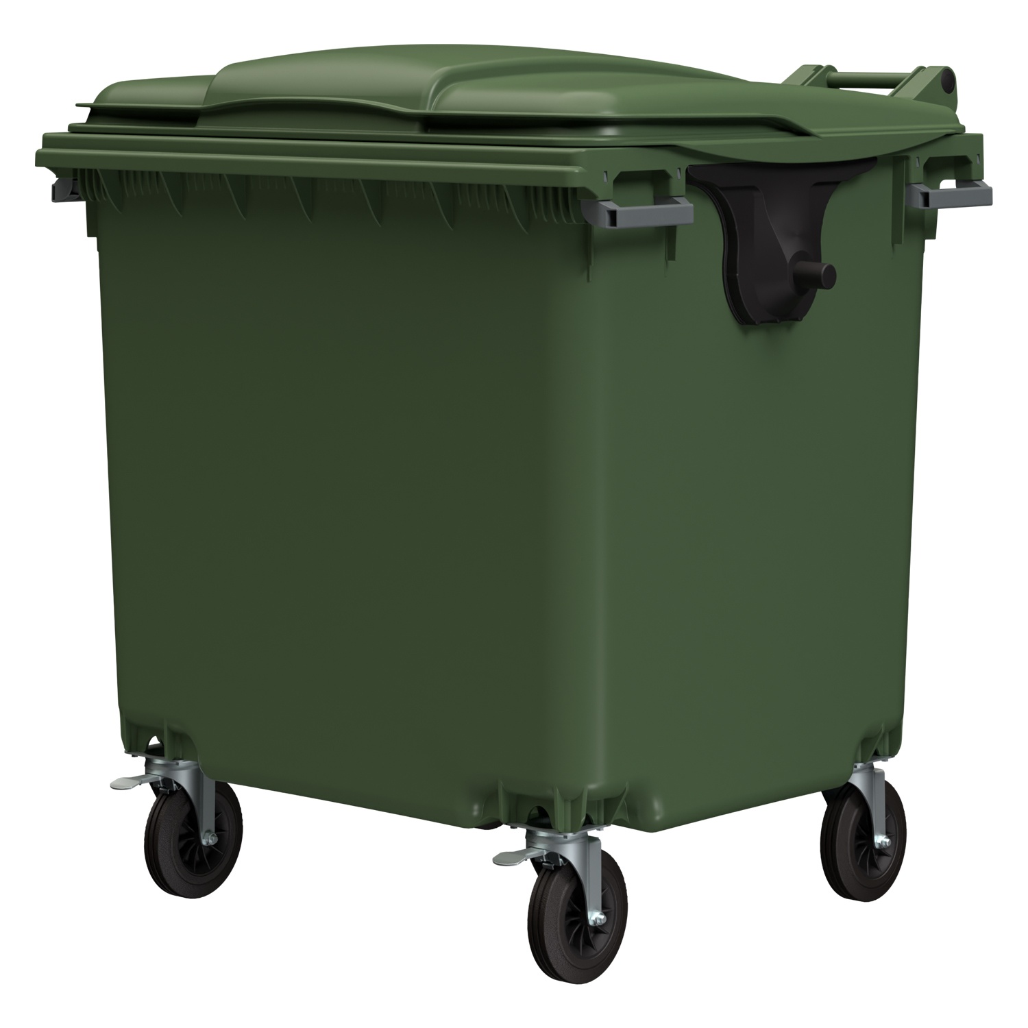 Мусорный контейнер 1100 л iPlast зелёный 4-колёсный с зелёной крышкой без педали N2 (20.809.2) Мусорный контейнер 1100 л iPlast зелёный 4-колёсный с зелёной крышкой без педали N2 (20.809.2)