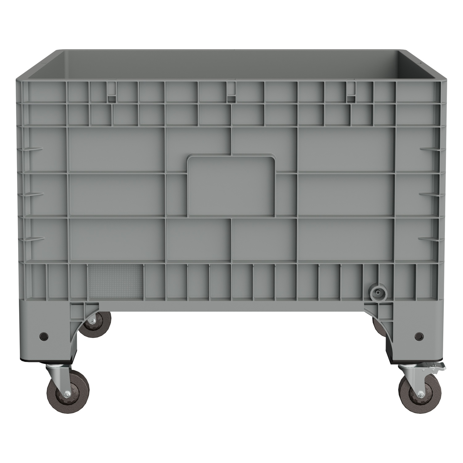 Большой контейнер 1020x640x810 мм iPlast iBOX светло-серый со сплошными стенками и дном, на колёсах
