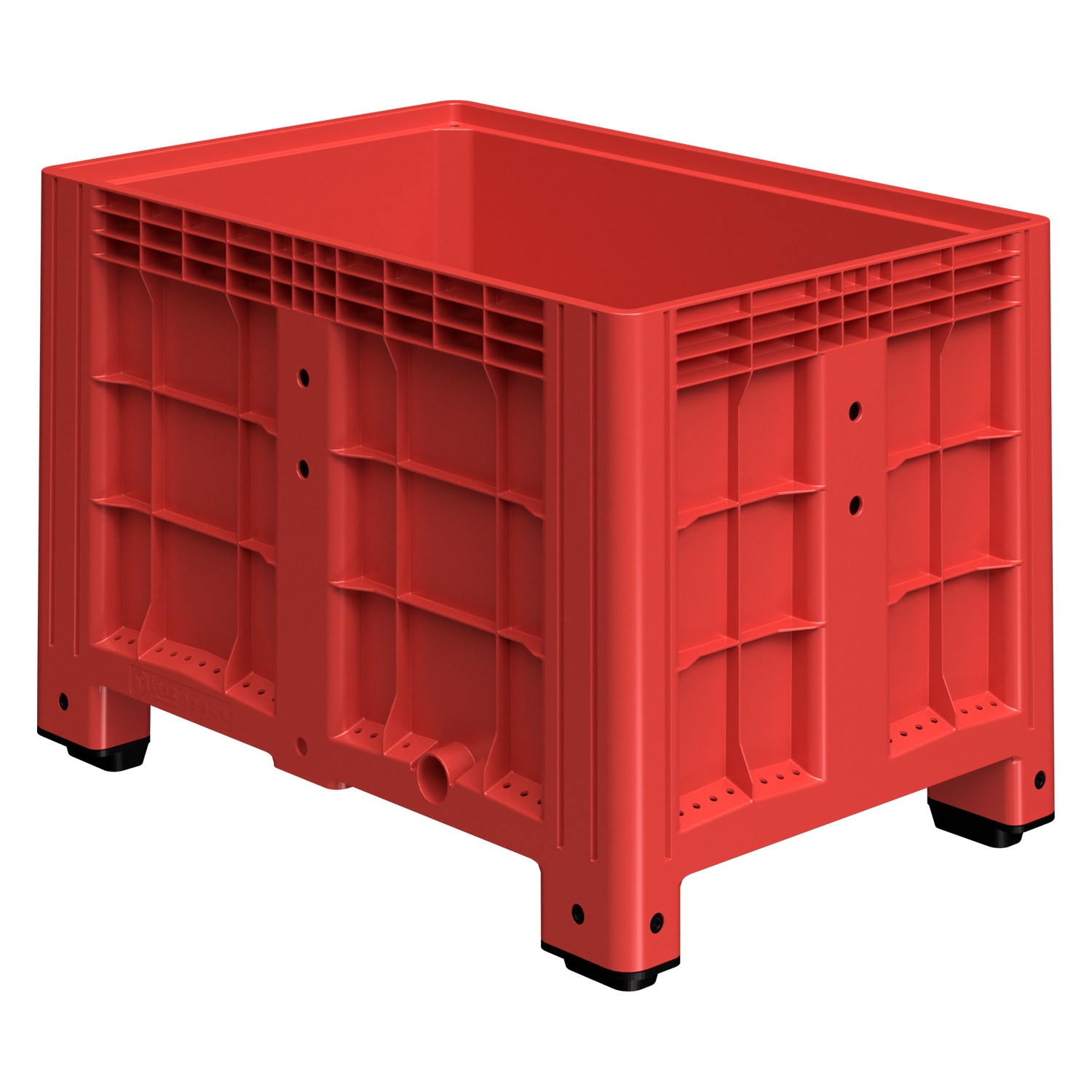 Большой контейнер 1200x800x800 мм iPlast iBOX красный со сплошными стенками и дном, на ножках