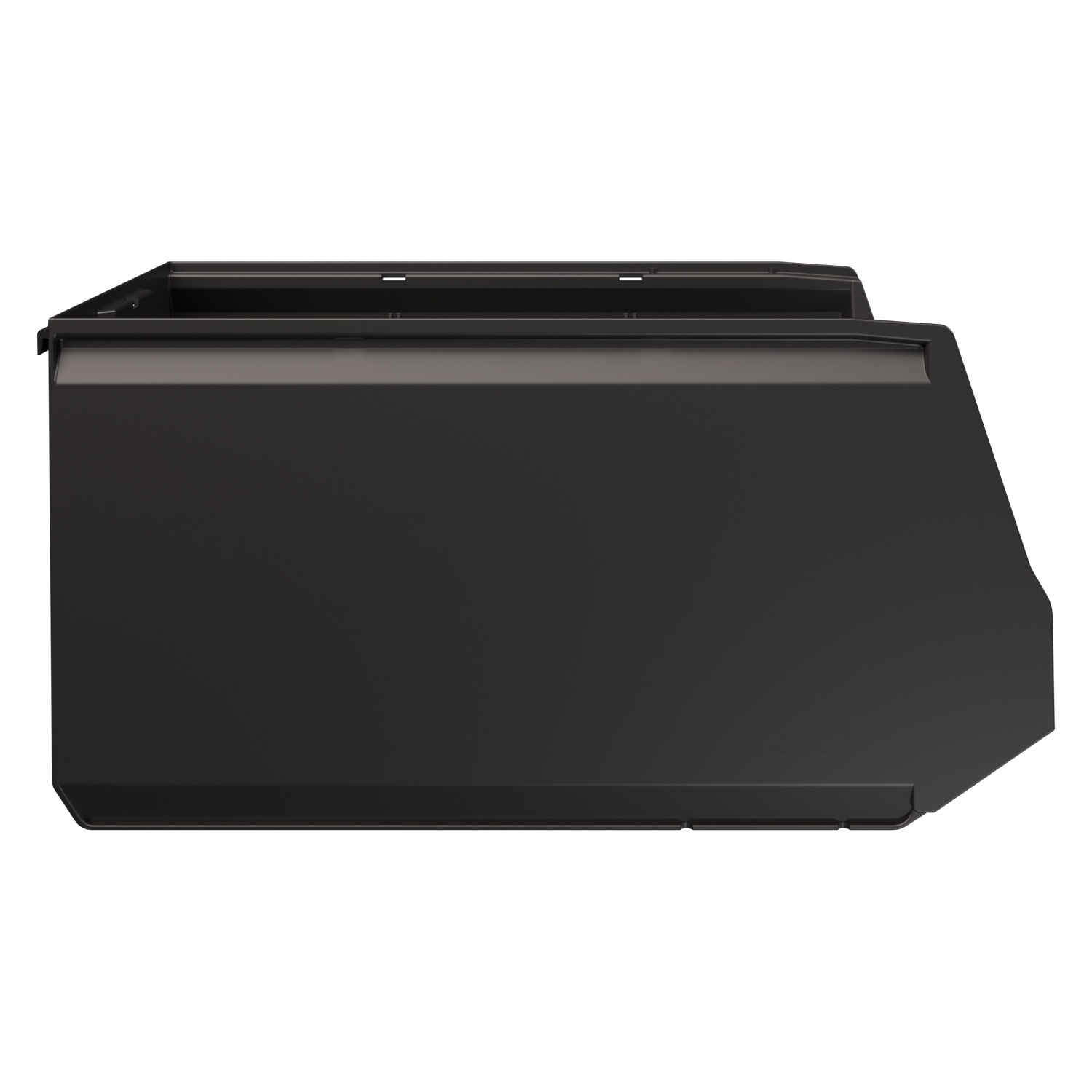 Складской лоток Logic Store 500х300х250 мм iPlast чёрный ЭКО с отверстиями для перегородок N1 (12.407.1)