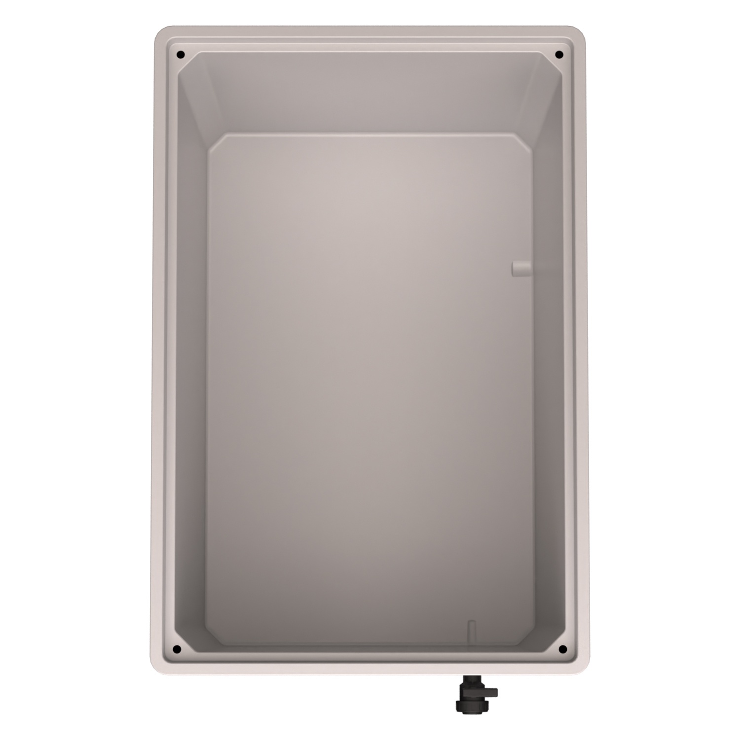 Большой контейнер 1200х800х800 мм iPlast iBOX светло-серый со сплош. стенками и дном на ножках с краном 1 дюйм
