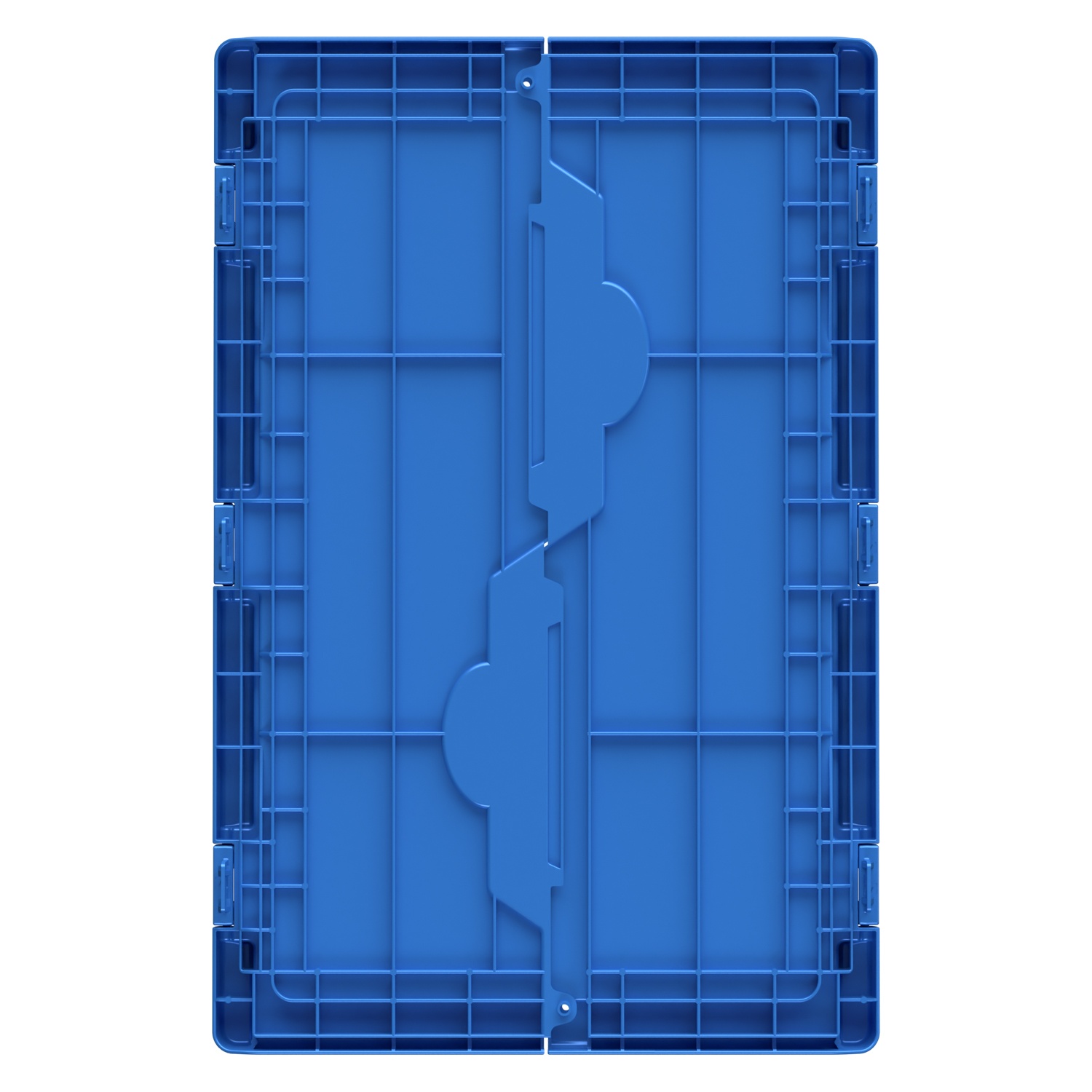 Крышка пластиковая LF-64 610х410 мм iPlast голубая распашная c осями для контейнера KV-6417, 6422, 6427