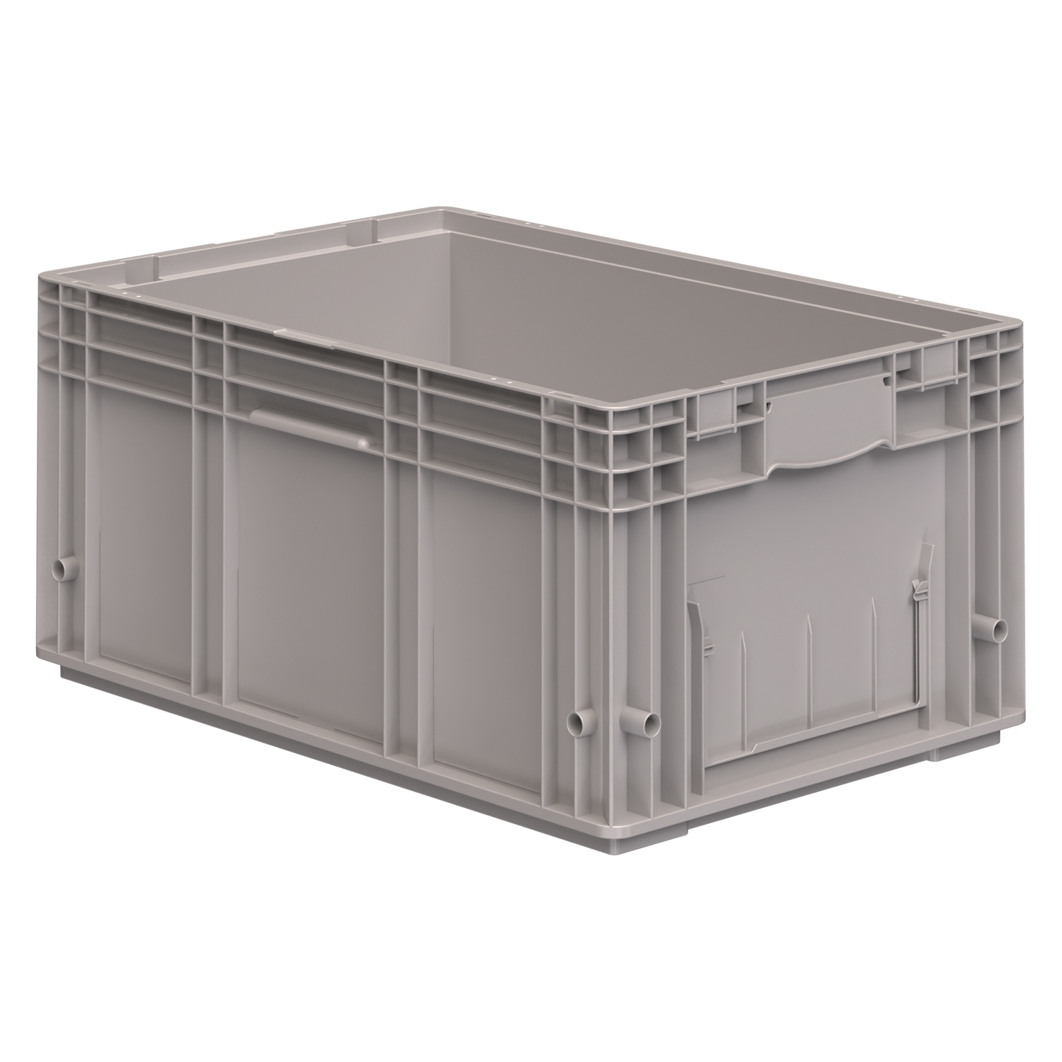 Ящик RL-KLT 6280 594х396х280 мм iPlast светло-серый с дренажными отверстиями в дне N1 (12.505F.1)