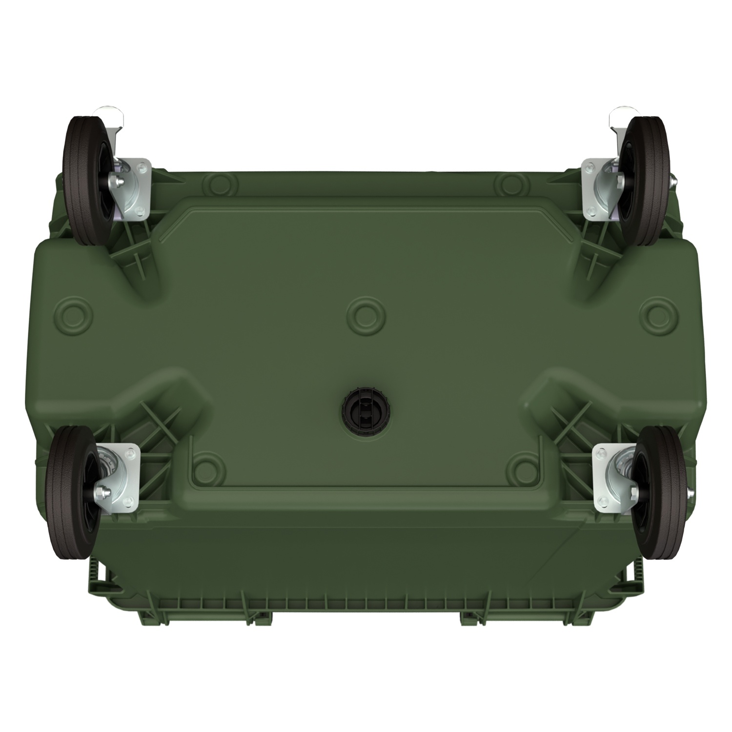 Мусорный контейнер 770 л iPlast зелёный 4-колёсный с зелёной крышкой и мини-крышкой