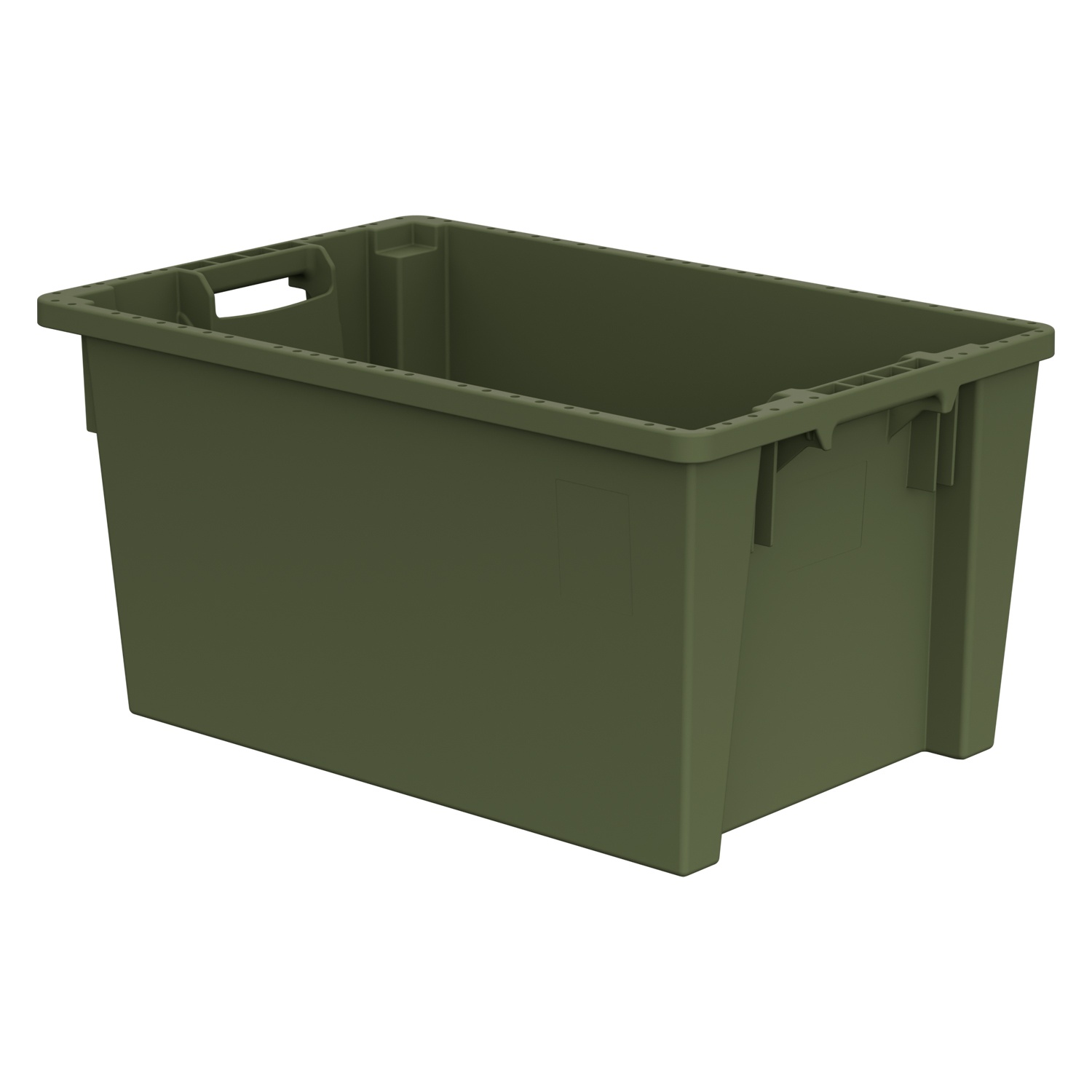 Поворотно-вкладываемый контейнер INSTORE KD-6430.1 600х400х300 мм iPlast зелёный ЭКО со сплошным дном