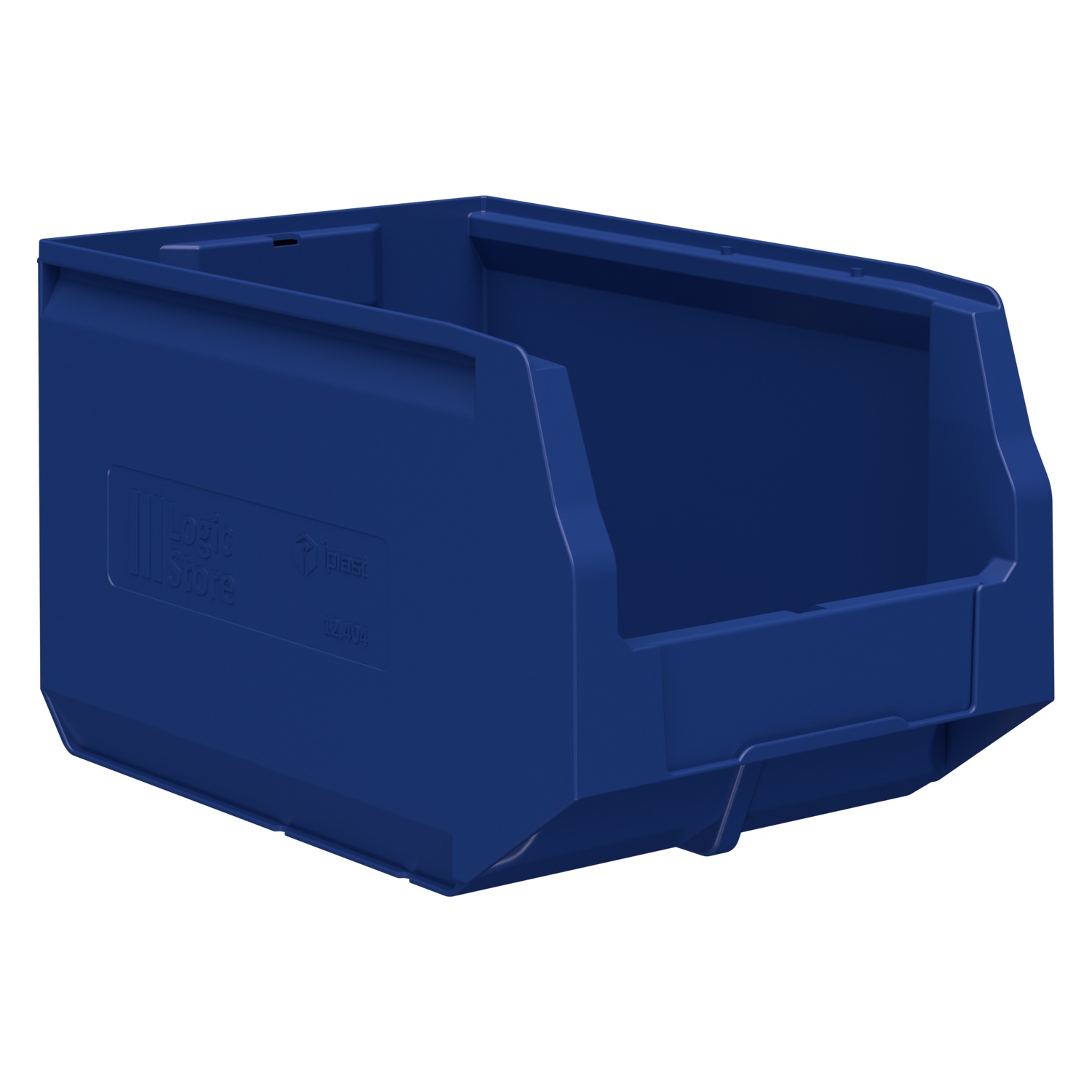 Складской лоток Logic Store 350x225x200 мм iPlast синий индиго с отверстиями для продольной перегородки