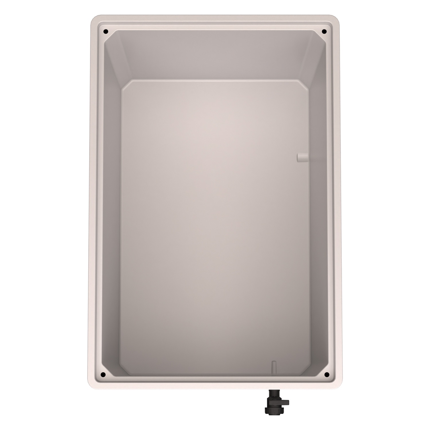 Большой контейнер 1200х800х800 мм iPlast iBOX светло-серый со сплош. стенками и дном на ножках с краном 1 дюйм