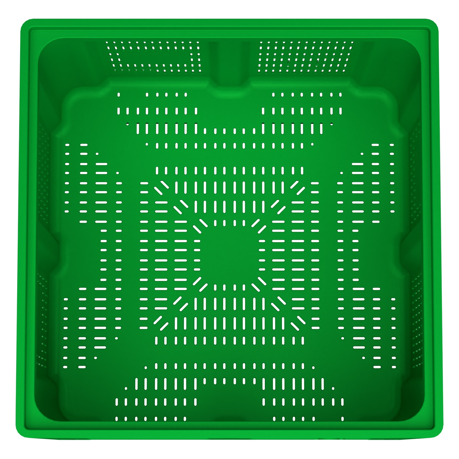 Большой контейнер 1130x1130x760 мм iPlast iBOX салатовый c перфорированными стенками и дном, на ножках