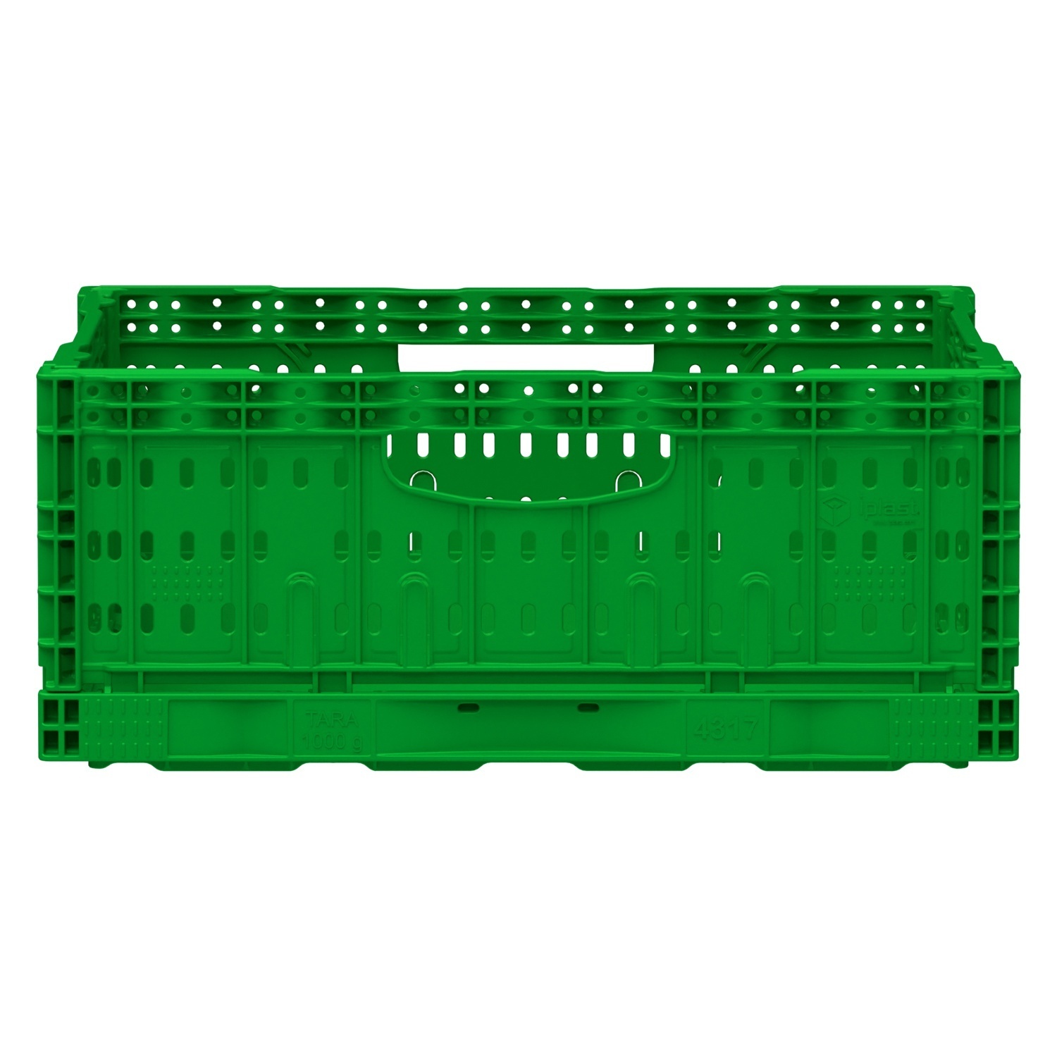 Складной ящик FC-4317 400х300х170 мм iPlast салатовый перфорированный Складной ящик FC-4317 400х300х170 мм iPlast салатовый перфорированный