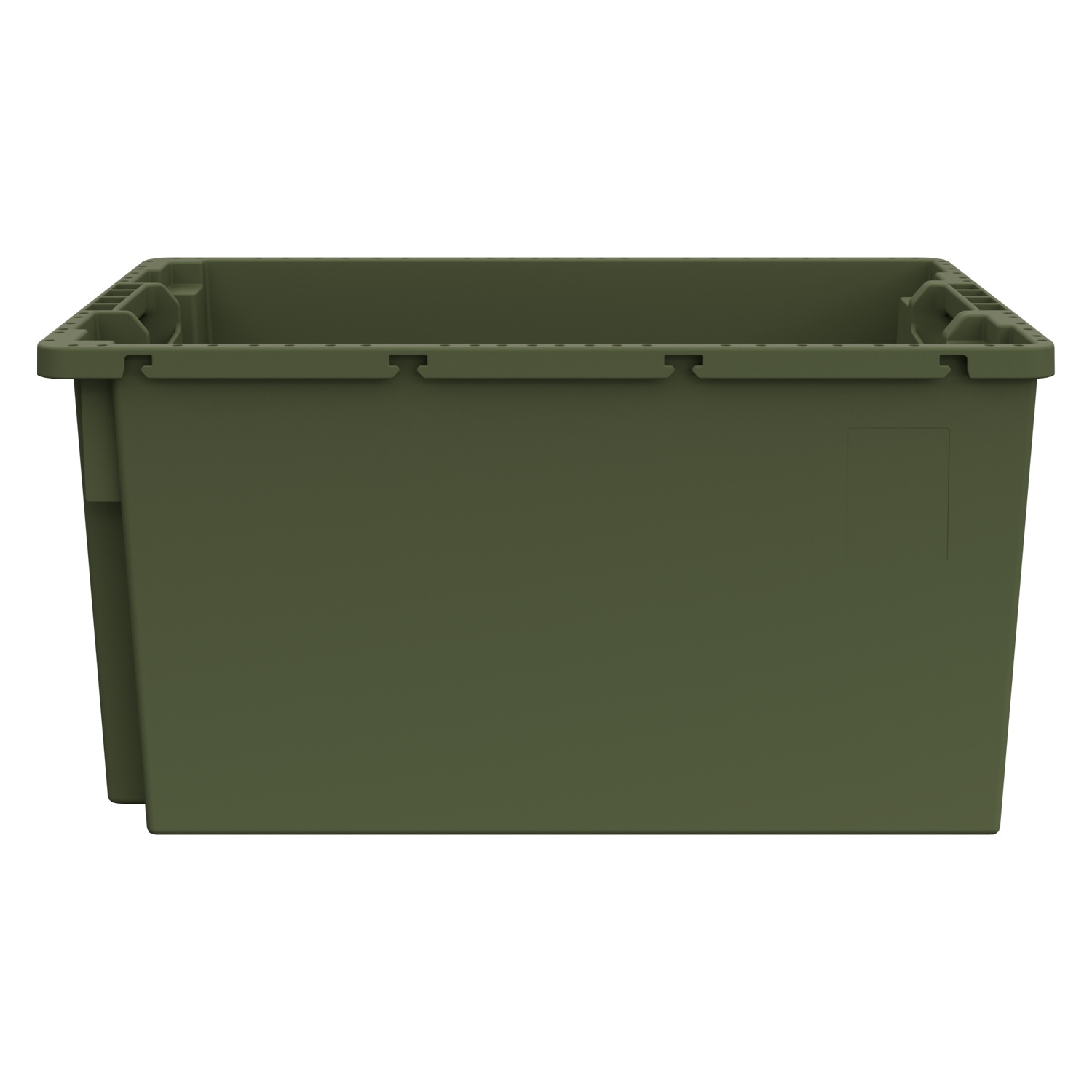 Поворотно-вкладываемый контейнер INSTORE KD-6430.2 600х400х300 мм iPlast зелёный ЭКО со сплошными стенками, дном и зацепами для пакетов