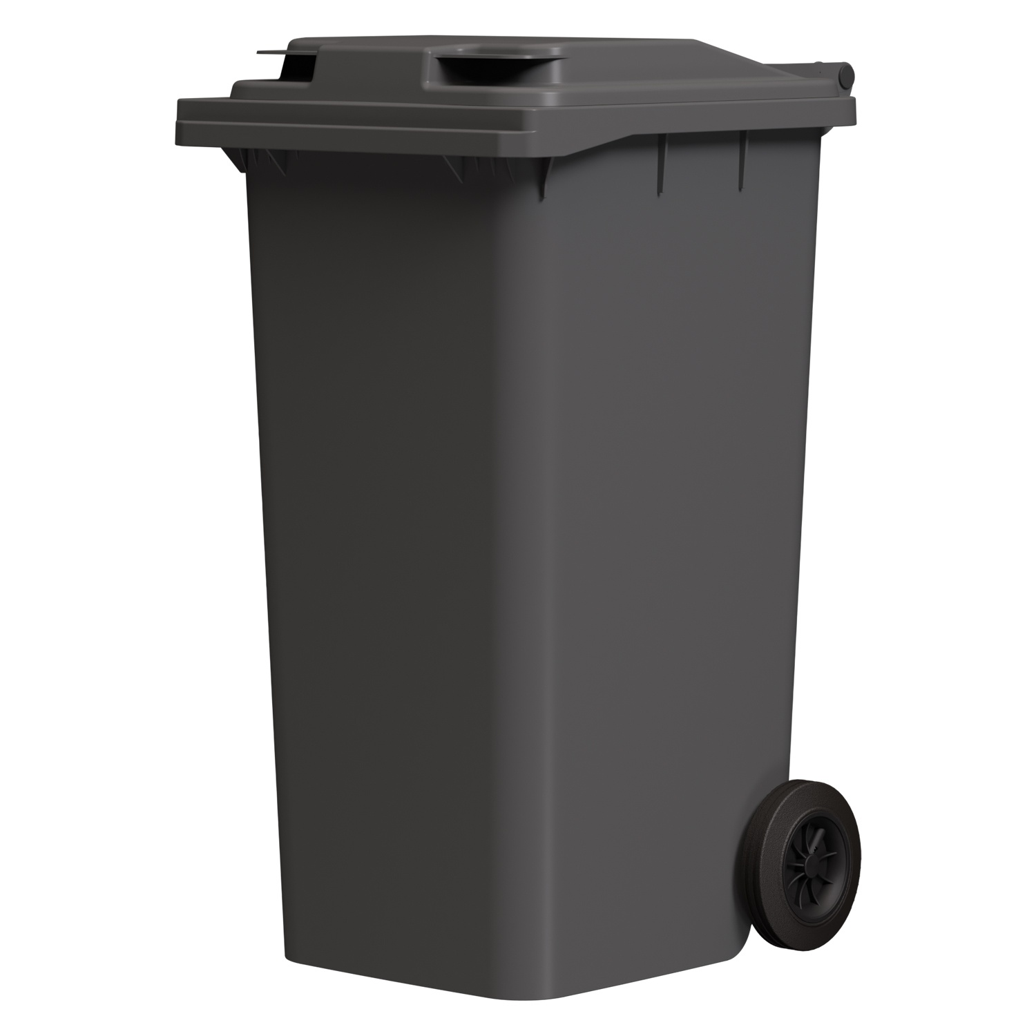 Мусорный контейнер 240 л iPlast серый 2-колёсный (д. 200 мм) с серой крышкой Мусорный контейнер 240 л iPlast серый 2-колёсный (д. 200 мм) с серой крышкой