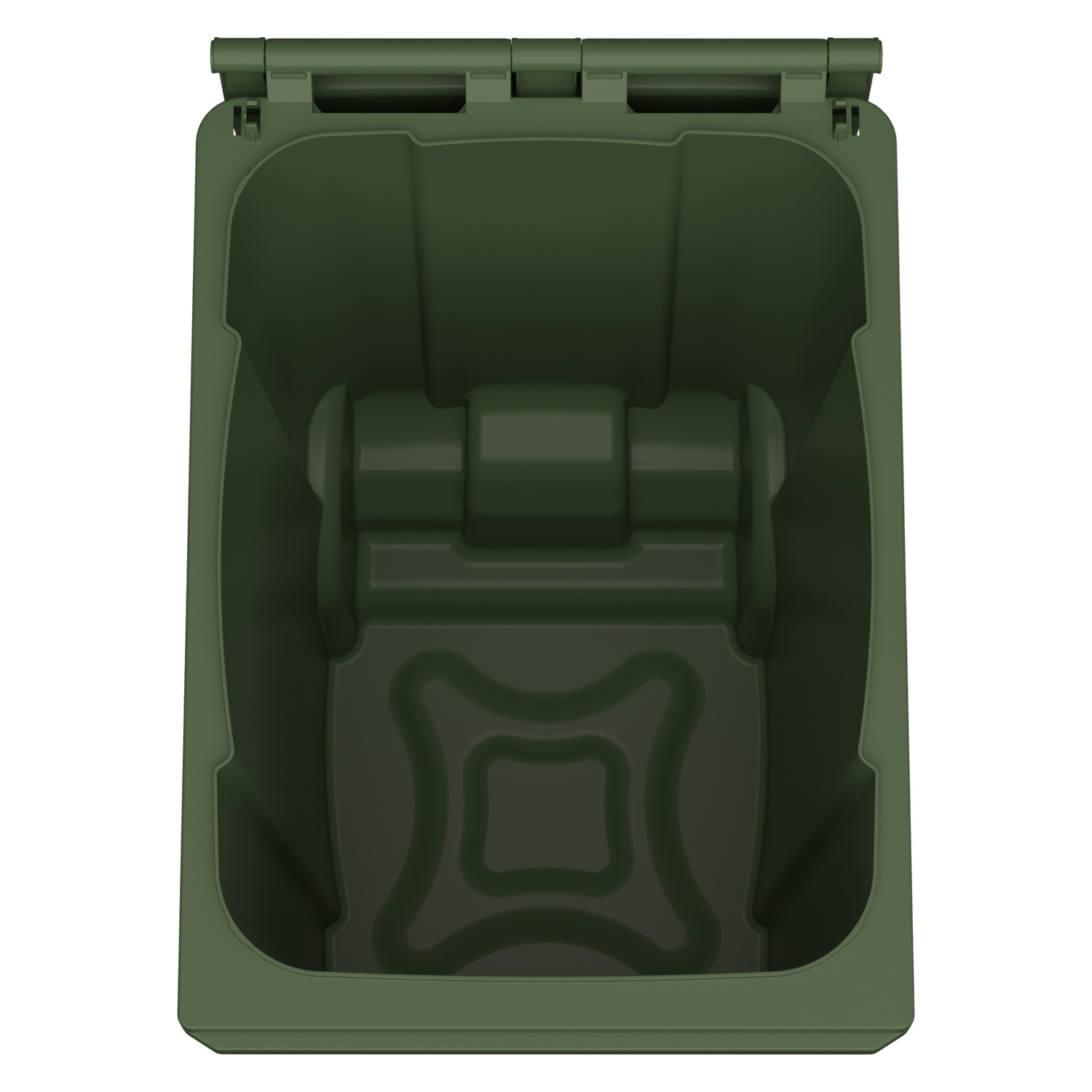 Мусорный контейнер 360 л iPlast зелёный 2-колёсный (д. 200 мм) с зелёной крышкой