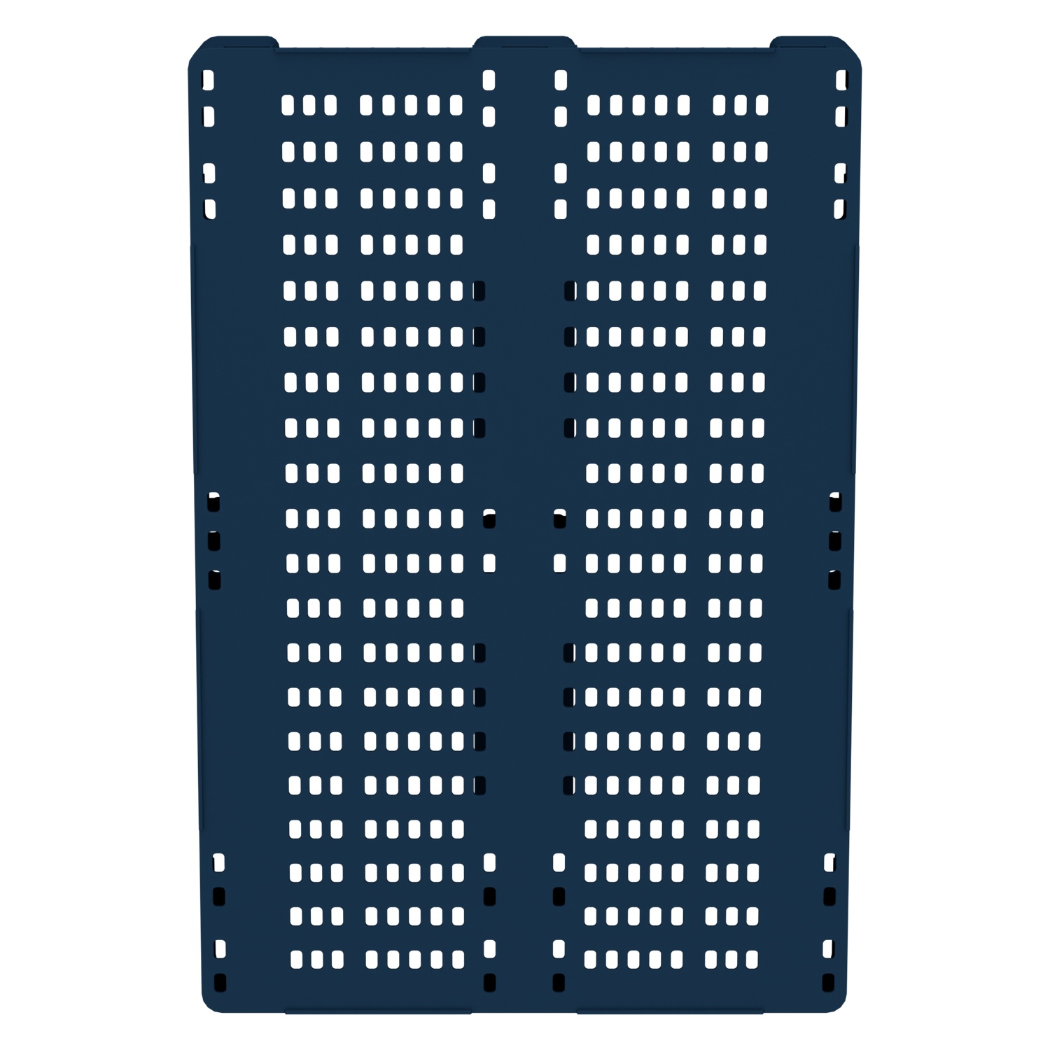 Пластиковый паллет 1200x800x150 мм iPlast синий индиго перфорированный на 3 полозьях с бортиком