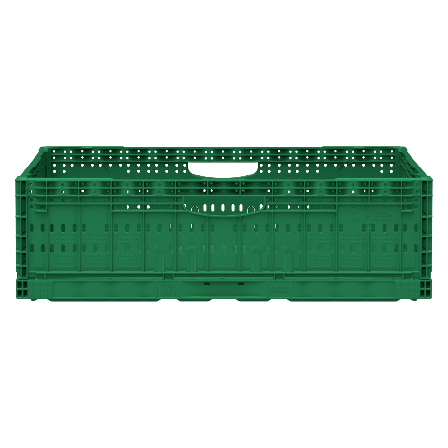 Складной ящик FC-6418 600х400х180 мм iPlast зелёный перфорированный