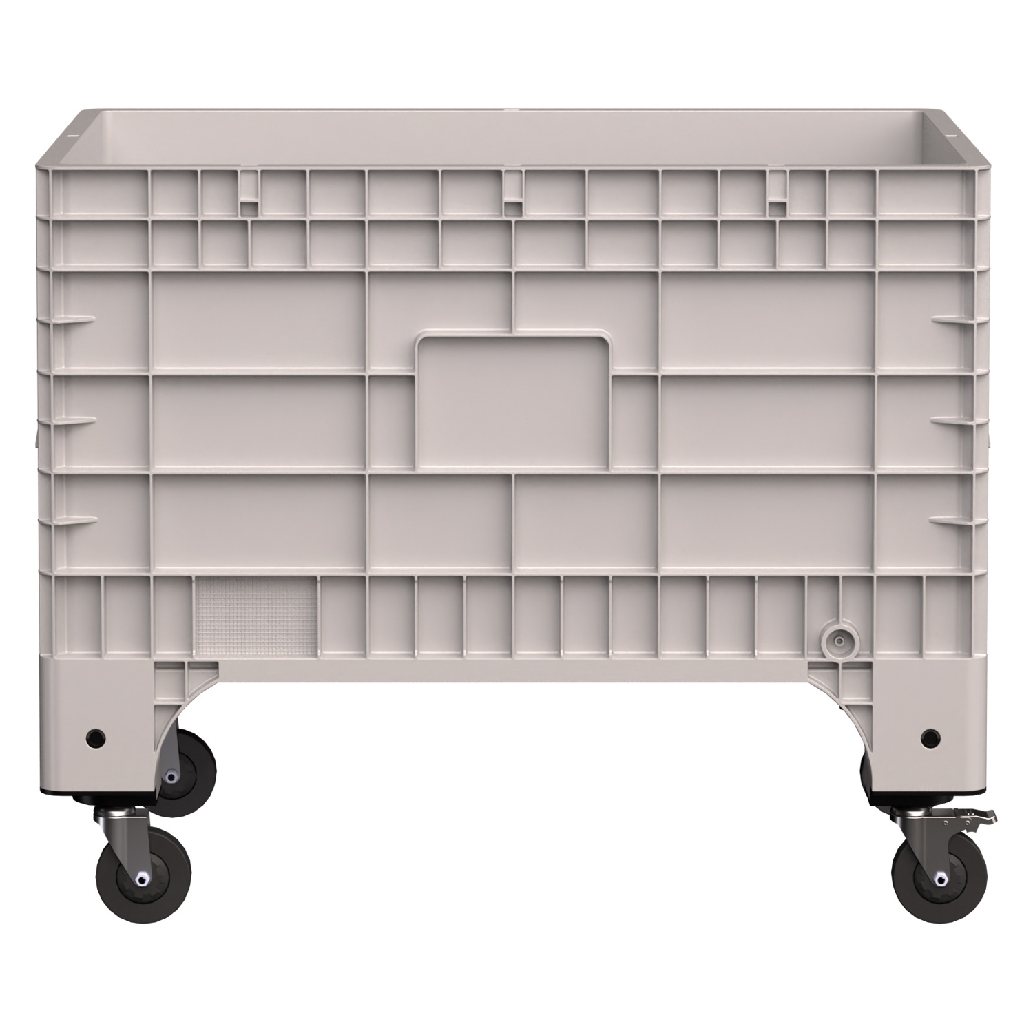 Большой контейнер 1020x640x810 мм iPlast iBOX светло-серый со сплошными стенками и дном, на колёсах