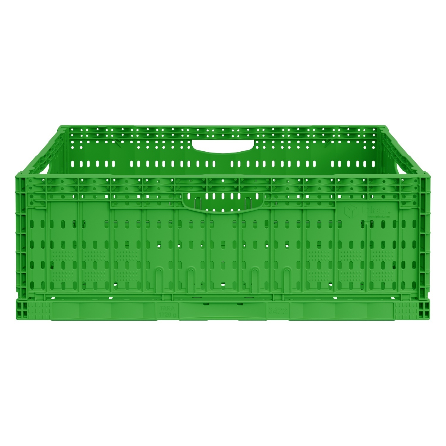 Складной ящик FC-6422 600х400х220 мм iPlast салатовый перфорированный