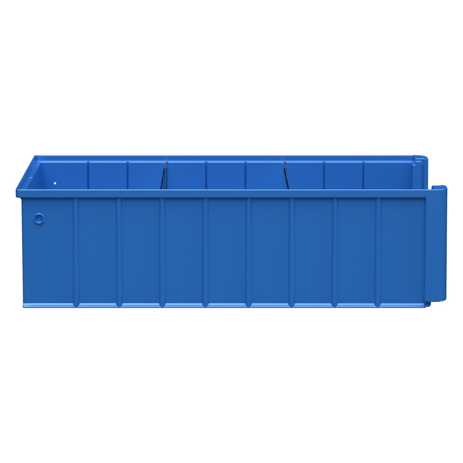 Полочный контейнер SK-5214 500х235х140 мм iPlast голубой с 2 поперечными перегородками Полочный контейнер SK-5214 500х235х140 мм iPlast голубой с 2 поперечными перегородками