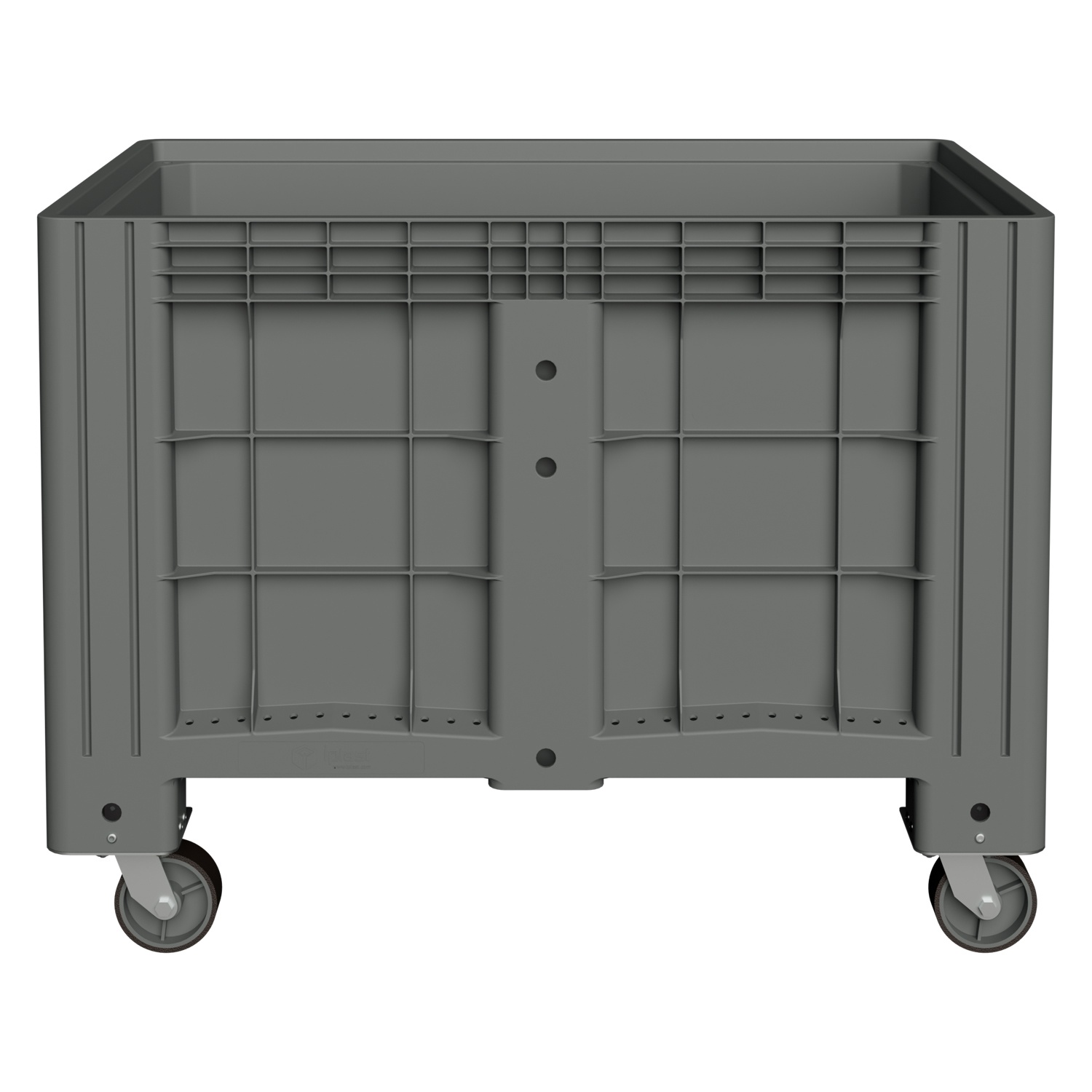 Большой контейнер 1200x800x920 мм iPlast iBOX светло-серый со сплошными стенками и дном, на колёсах