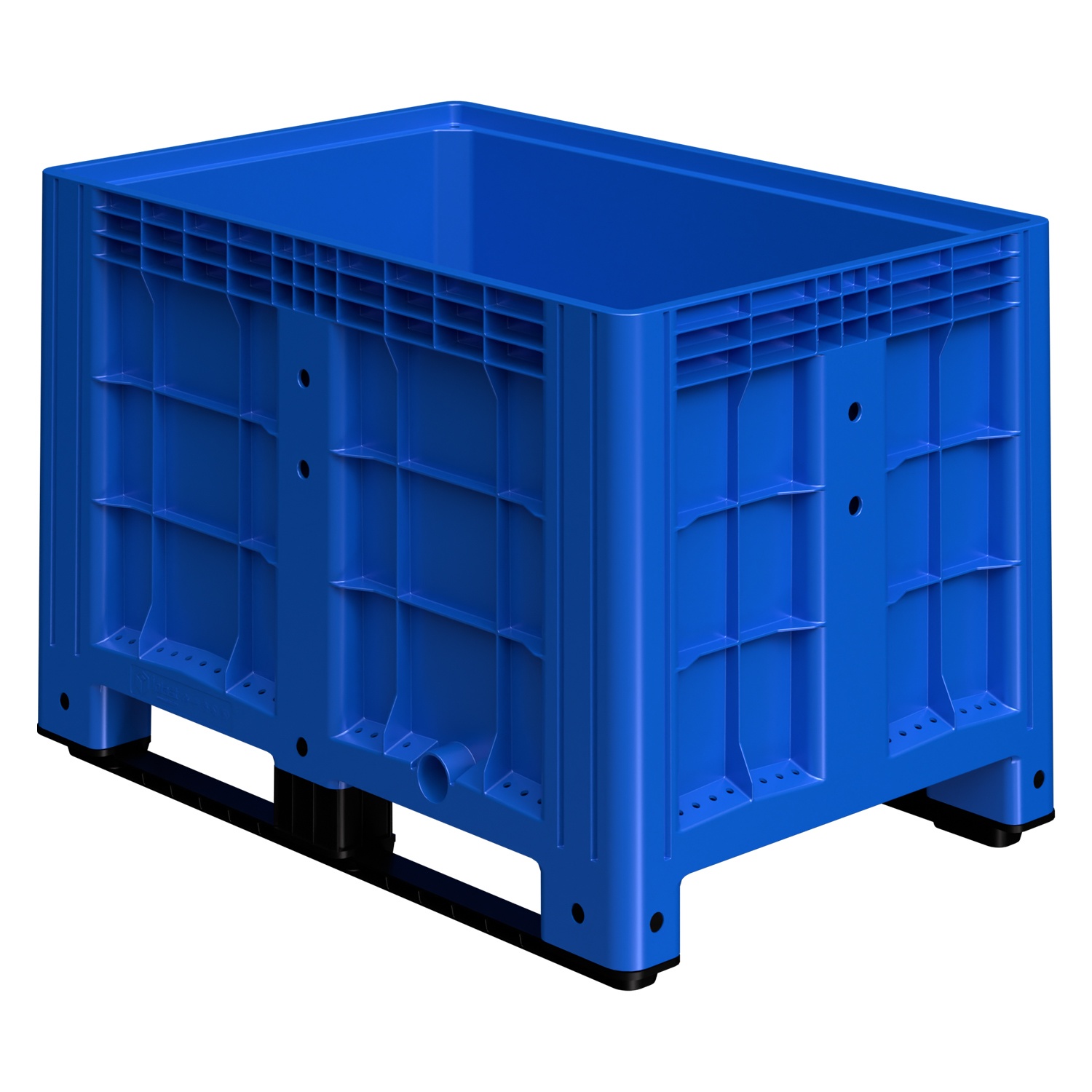 Большой контейнер 1200x800x800 мм iPlast iBOX голубой со сплошными стенками и дном, на полозьях