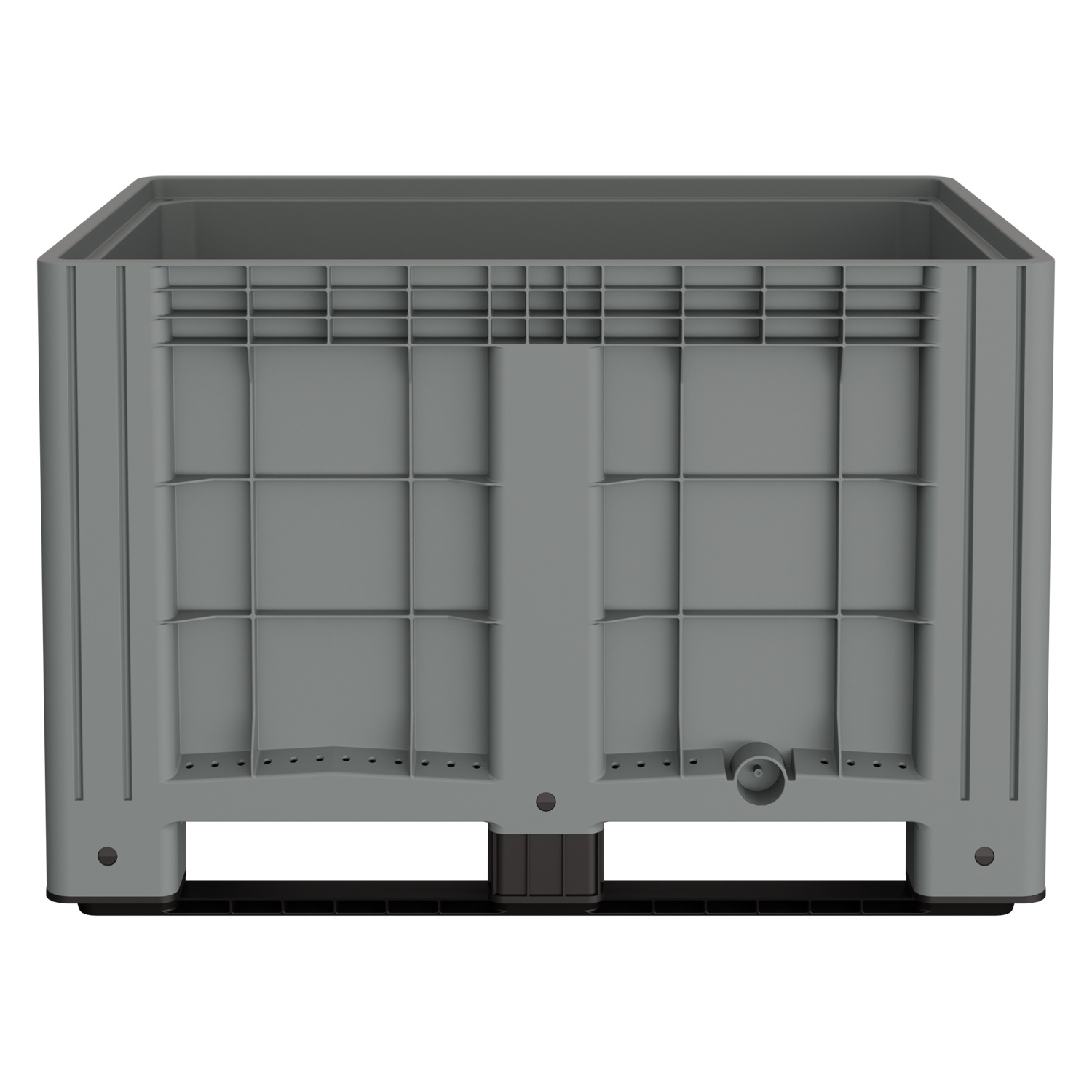 Большой контейнер 1200x800x800 мм iPlast iBOX светло-серый со сплошными стенками и дном, на полозьях