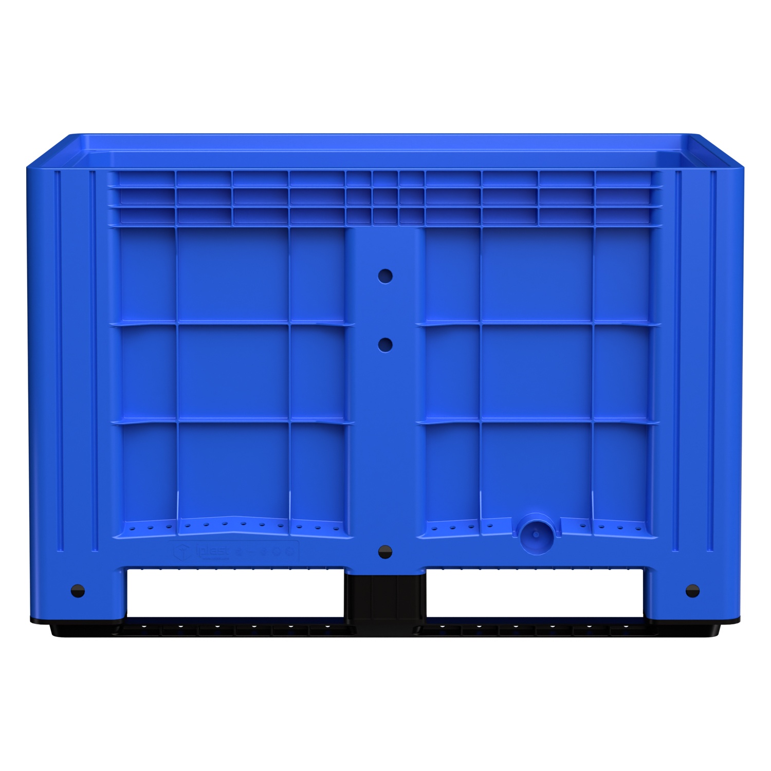 Большой контейнер 1200x800x800 мм iPlast iBOX голубой со сплошными стенками и дном, на полозьях