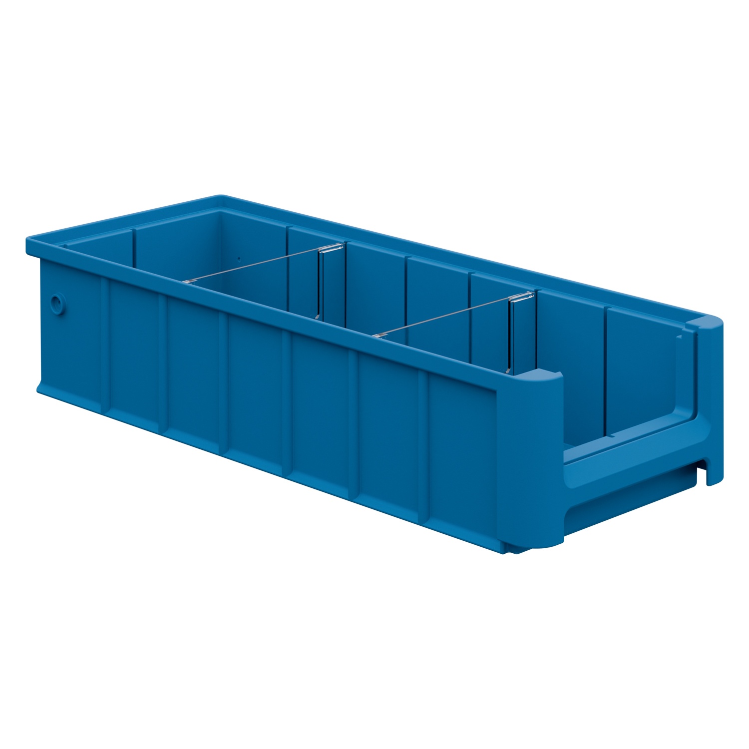 Полочный контейнер SK-41509 400х155х90 мм iPlast голубой с 2 поперечными перегородками