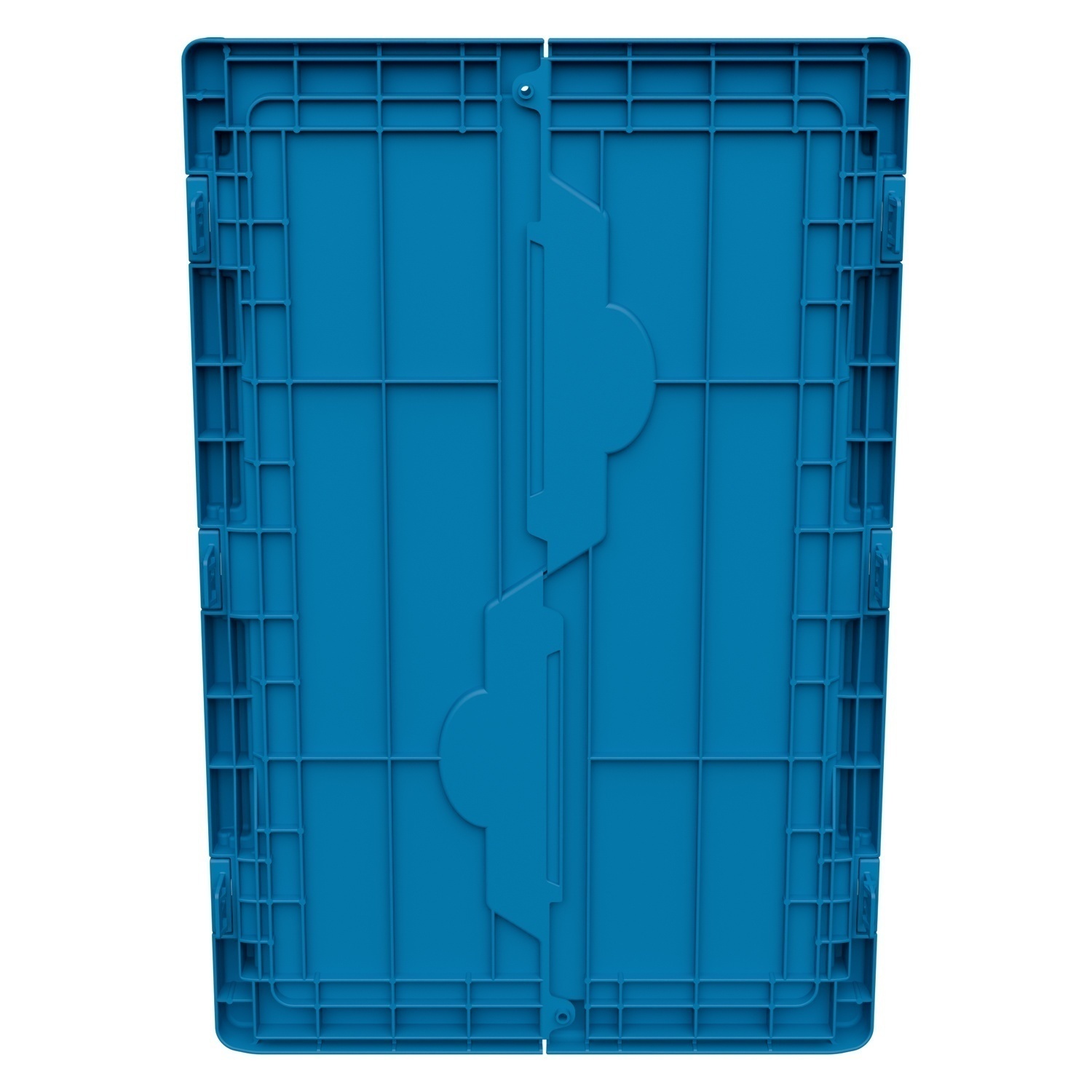 Крышка пластиковая LF-64 610х410 мм iPlast голубая распашная c осями для контейнера KV-6417, 6422, 6427