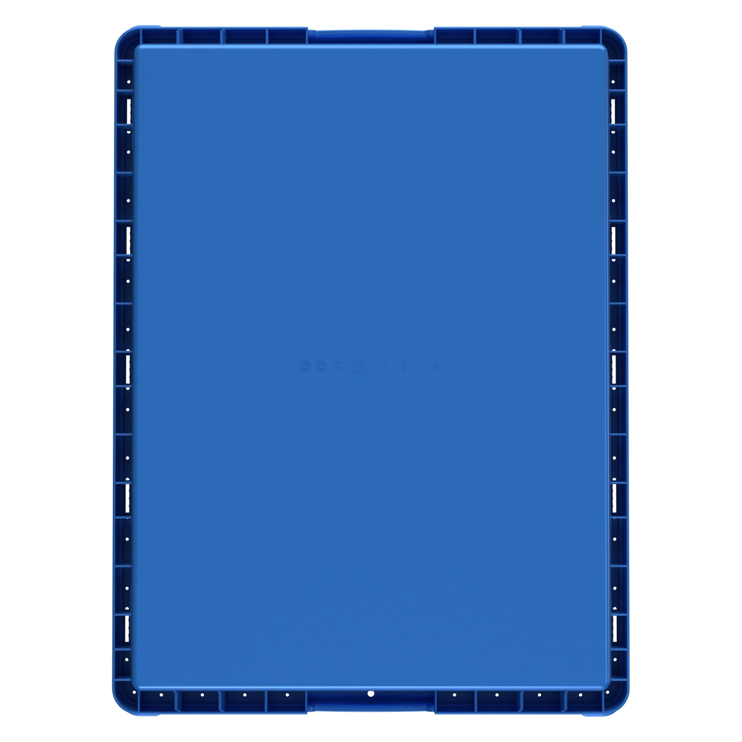 Вкладываемый контейнер INSTORE KV-8632.1 800х600х320 мм iPlast голубой со сплошным дном и штабельным упором
