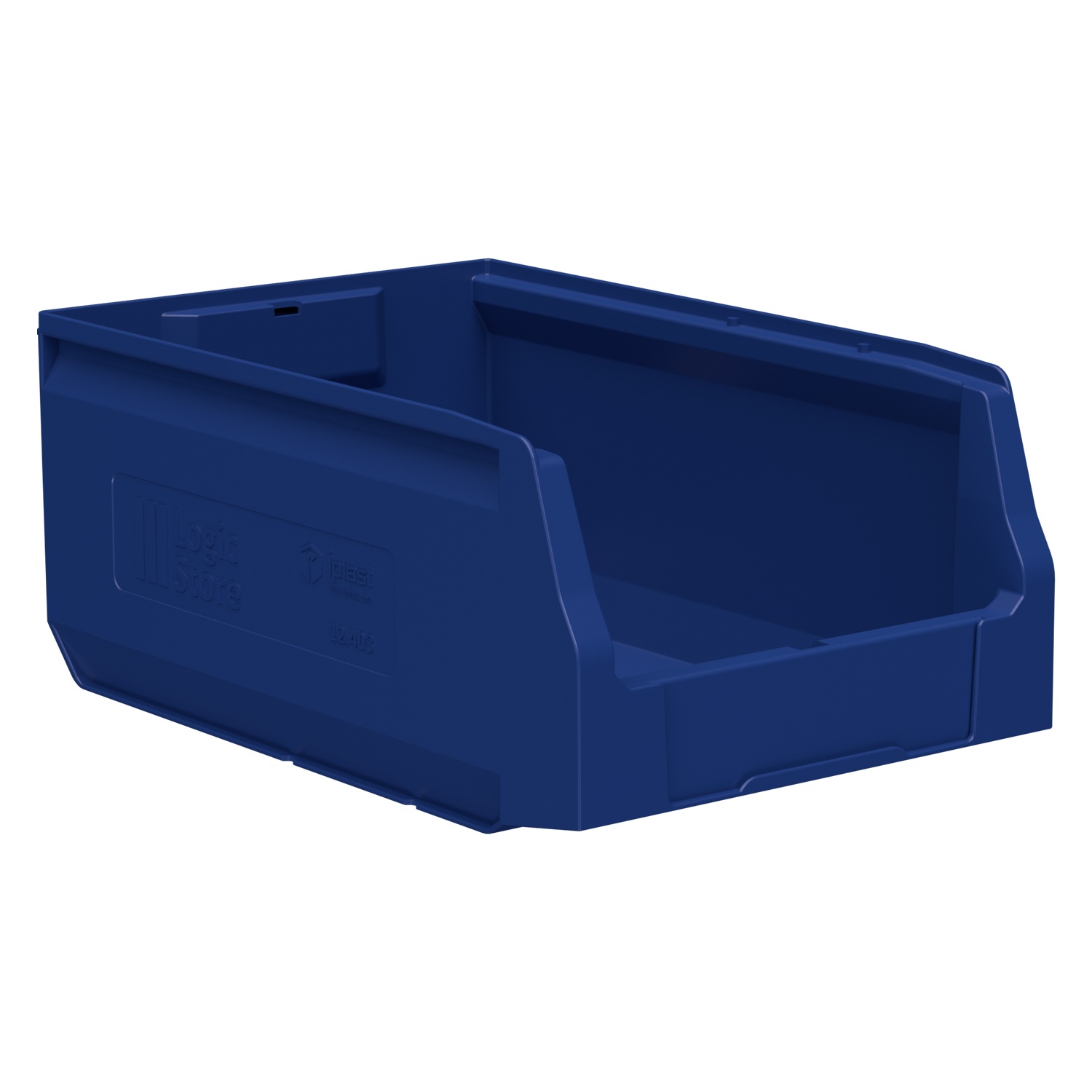 Складской лоток Logic Store 350x225x150 мм iPlast синий индиго с отверстиями для продольной перегородки